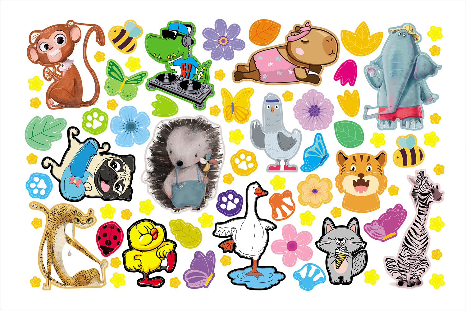 АЛЬБОМ НАКЛЕЕК 8л А5ф на скобе 600 наклеек-Милые и забавные- 