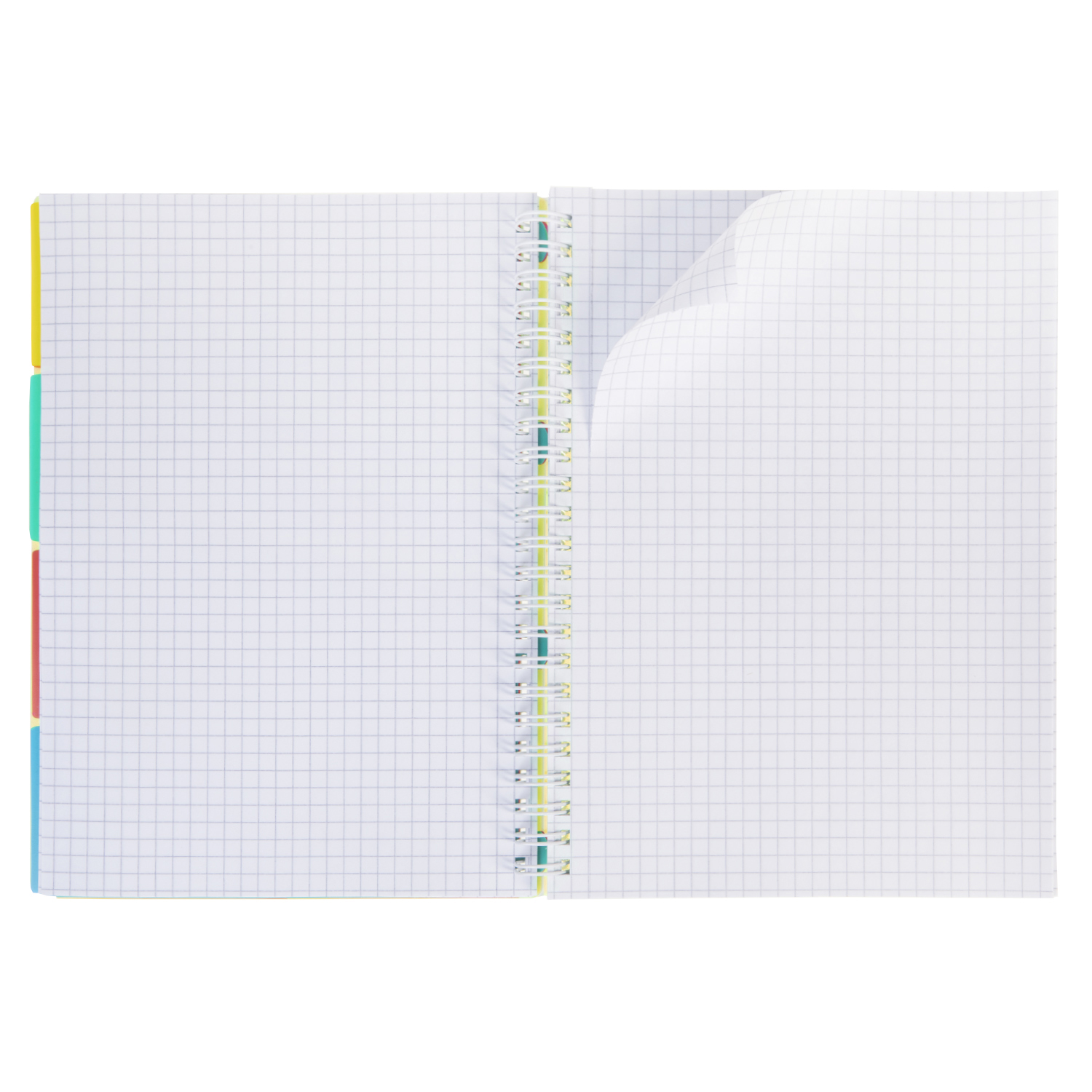 Тетрадь 96л А5ф 145X205мм клетка Пластиковая обложка на гребне DIAMOND NEON 4 цв. разделителя с линейкой Желтая  в индив.упак.