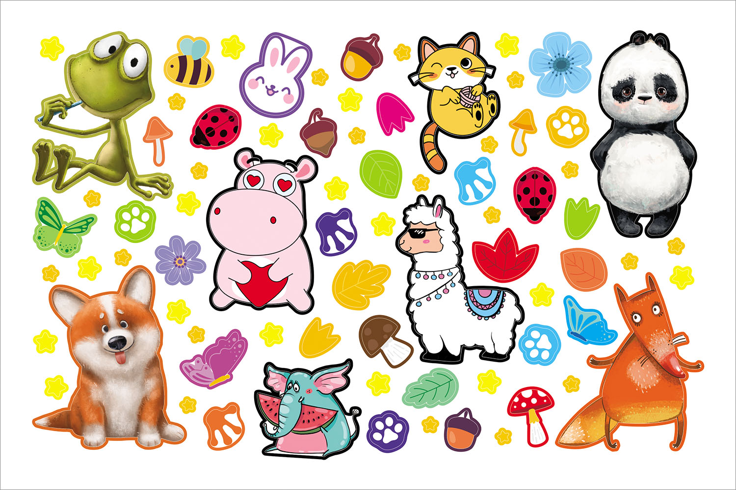 АЛЬБОМ НАКЛЕЕК 8л А5ф на скобе 600 наклеек-Милые и забавные- 