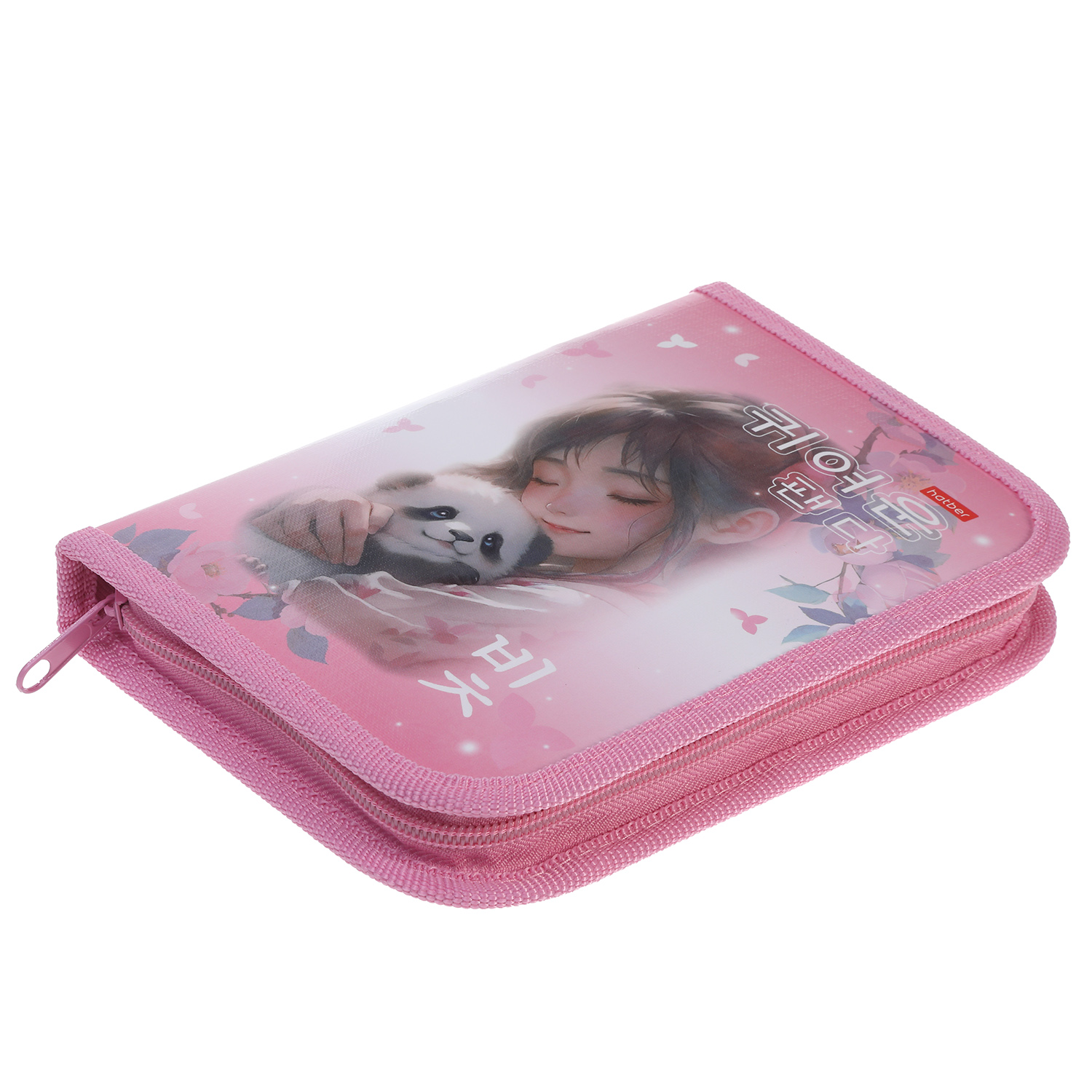 Пенал 190х130мм 1 отделение на молнии с откидной планкой глянц.ламин.тиснение -Нежные моменты- с табл.умножения  в индив.упак.