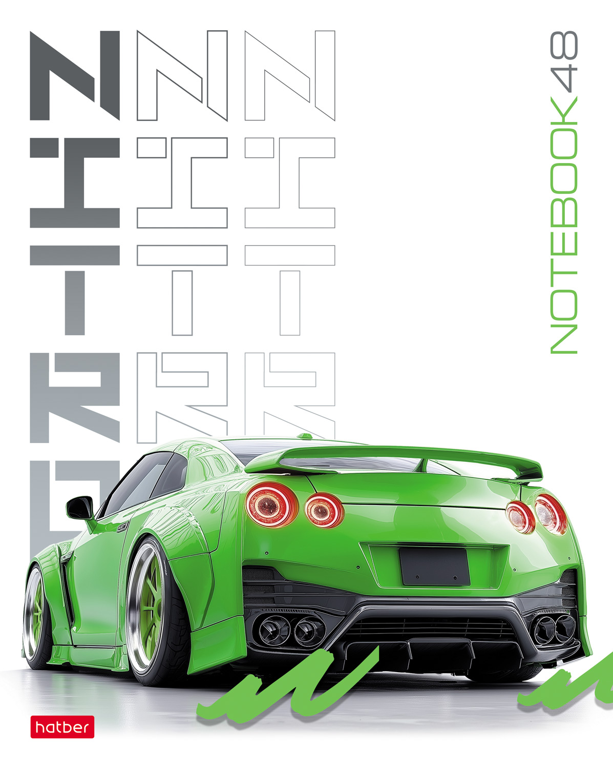 Тетрадь 48л А5ф клетка 60-65г/кв.м на скобе глянц. ламин. 5 диз.в блоке скругл.углы серия -Street Car-