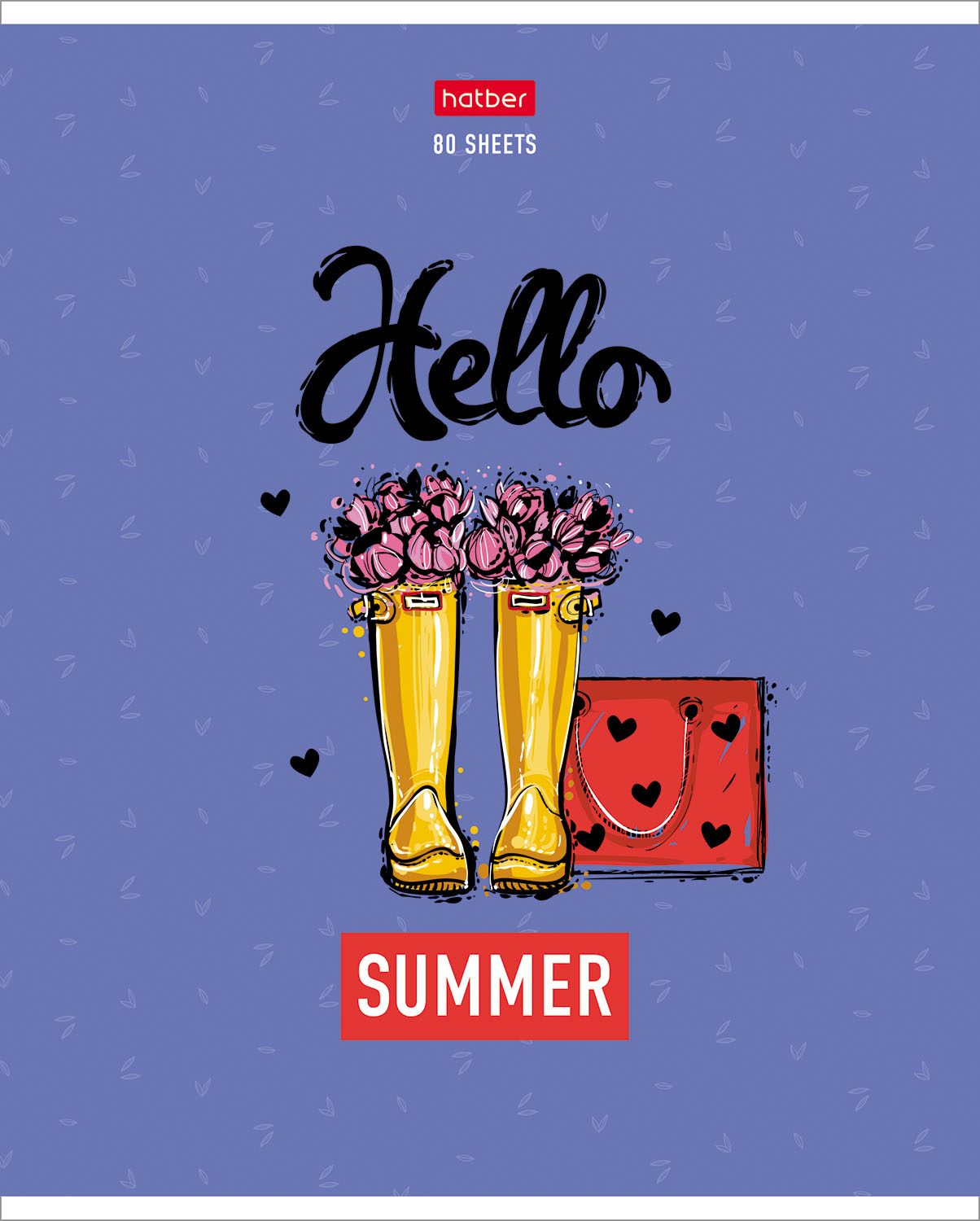 Тетрадь 80л А5ф клетка 60-65г/кв.м на скобе мат ламин,тиснение серия -Цветочные сапожки- 