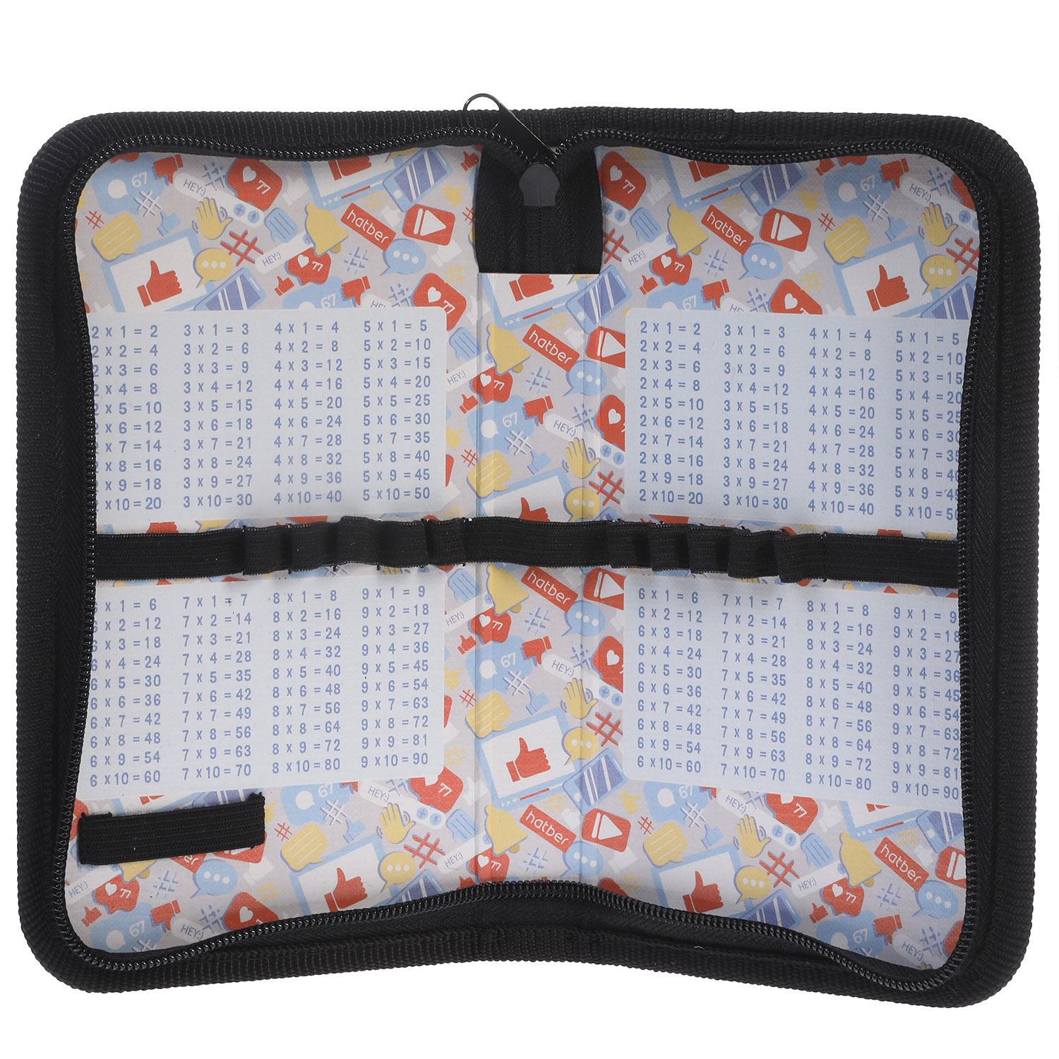 Пенал 190х115мм 1 отделение на молнии глянц.ламин.тиснение -Off colors- с табл.умножения  в индив.упак.