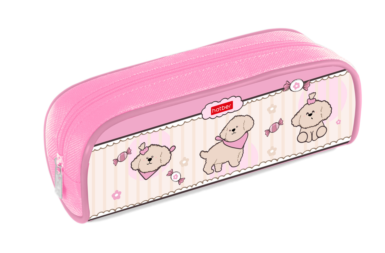 Пенал 210х80х40мм на молнии мягкий -Пушистая компания-  в индив.упак.