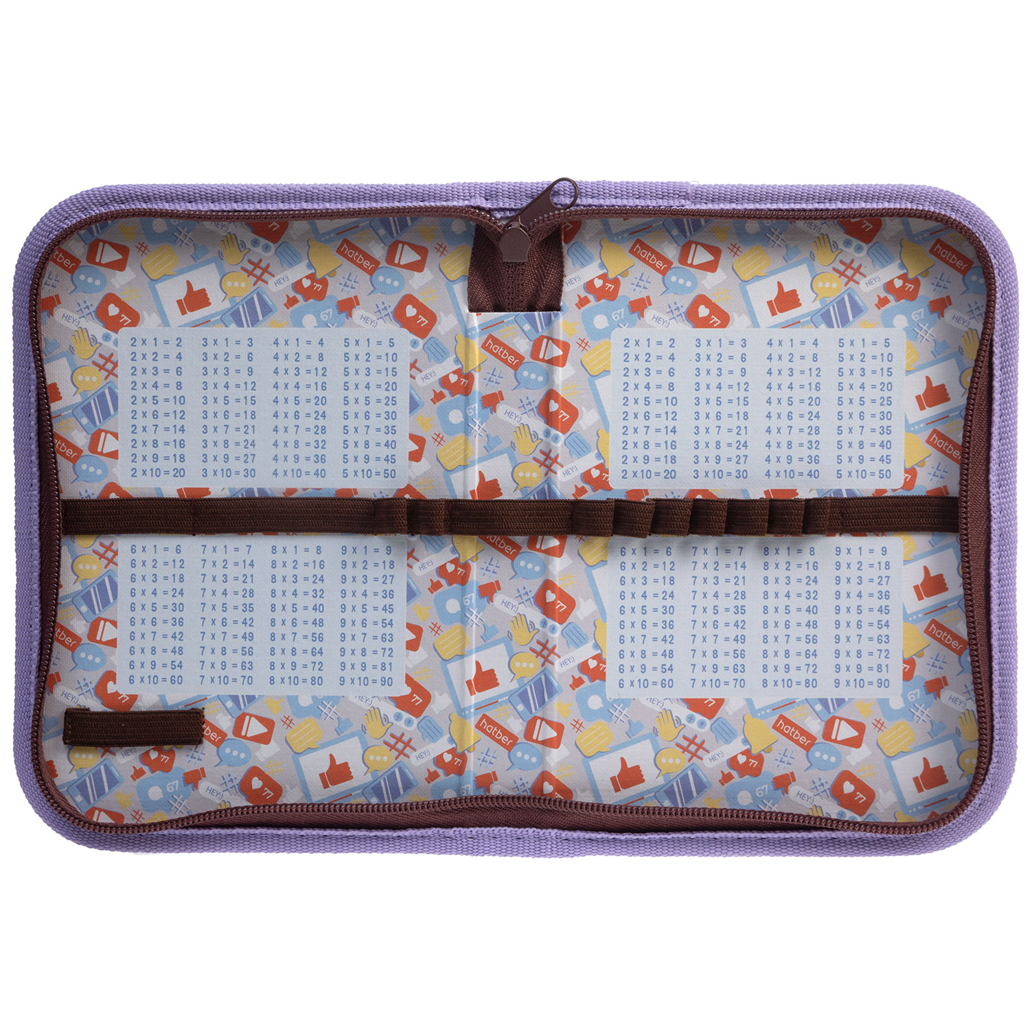 Пенал 190х130мм 1 отделение на молнии мат.ламин. 3D фольга -Пушистый мишка- с табл.умножения  в индив.упак.