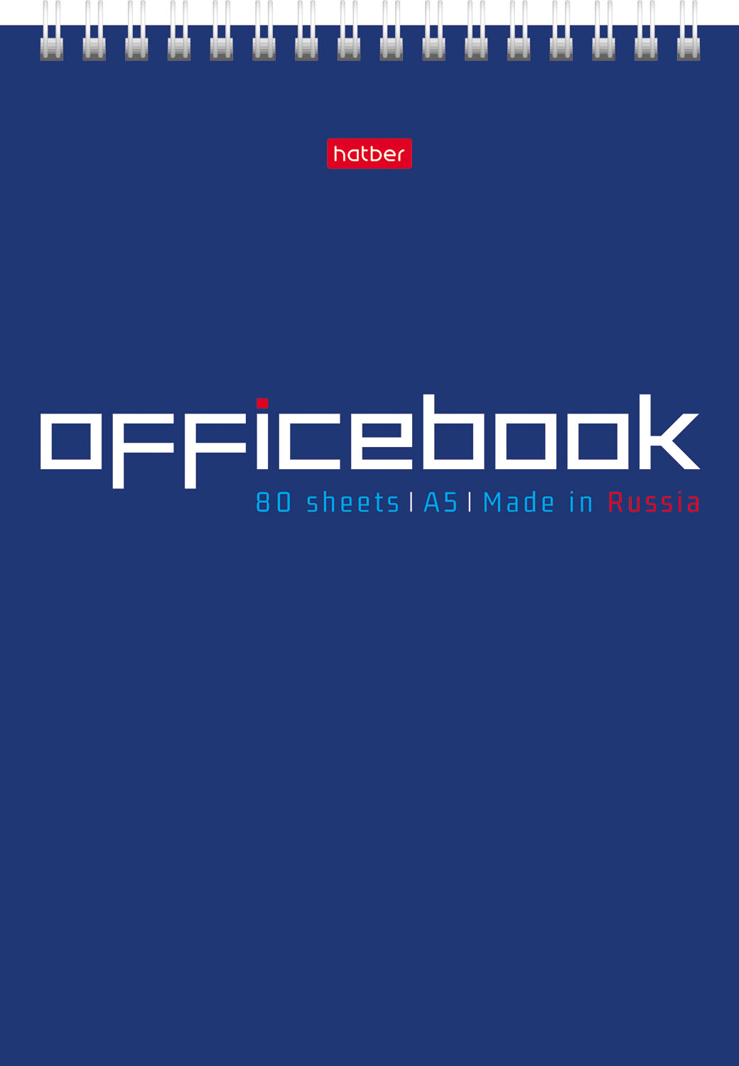 Блокнот 80л А5ф клетка 60-65г/кв.м Обл. мел.картон УФ-лак жесткая подложка на гребне серия -Office Book- 