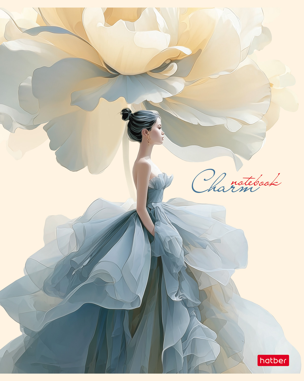 Тетрадь 48л А5ф клетка 60-65г/кв.м на скобе ламинац.SOFT-TOUCH 5 диз.в блоке скругл.углы серия -CHARM-