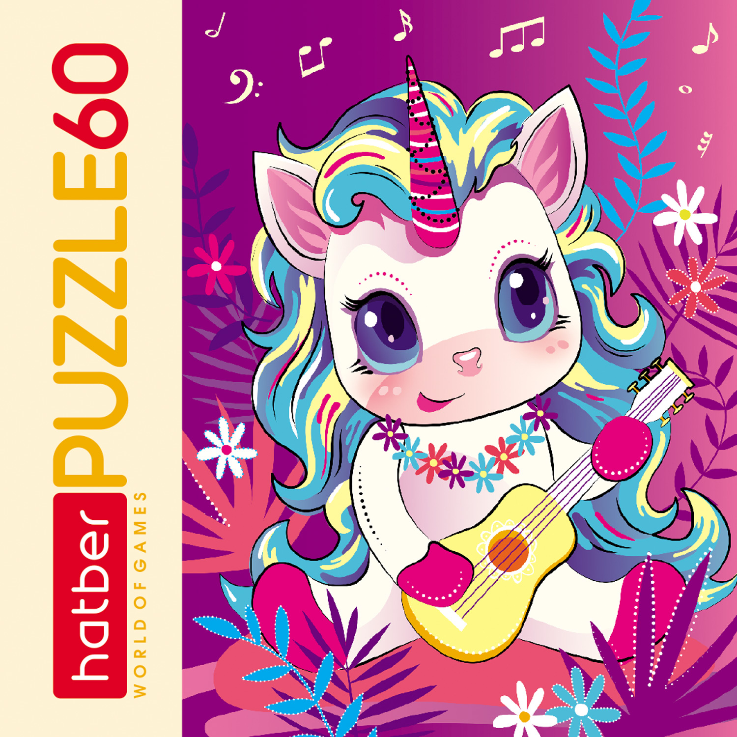 ПАЗЛЫ для детей 60 элементов А5ф 165х230мм  -Пони-единорожка- 