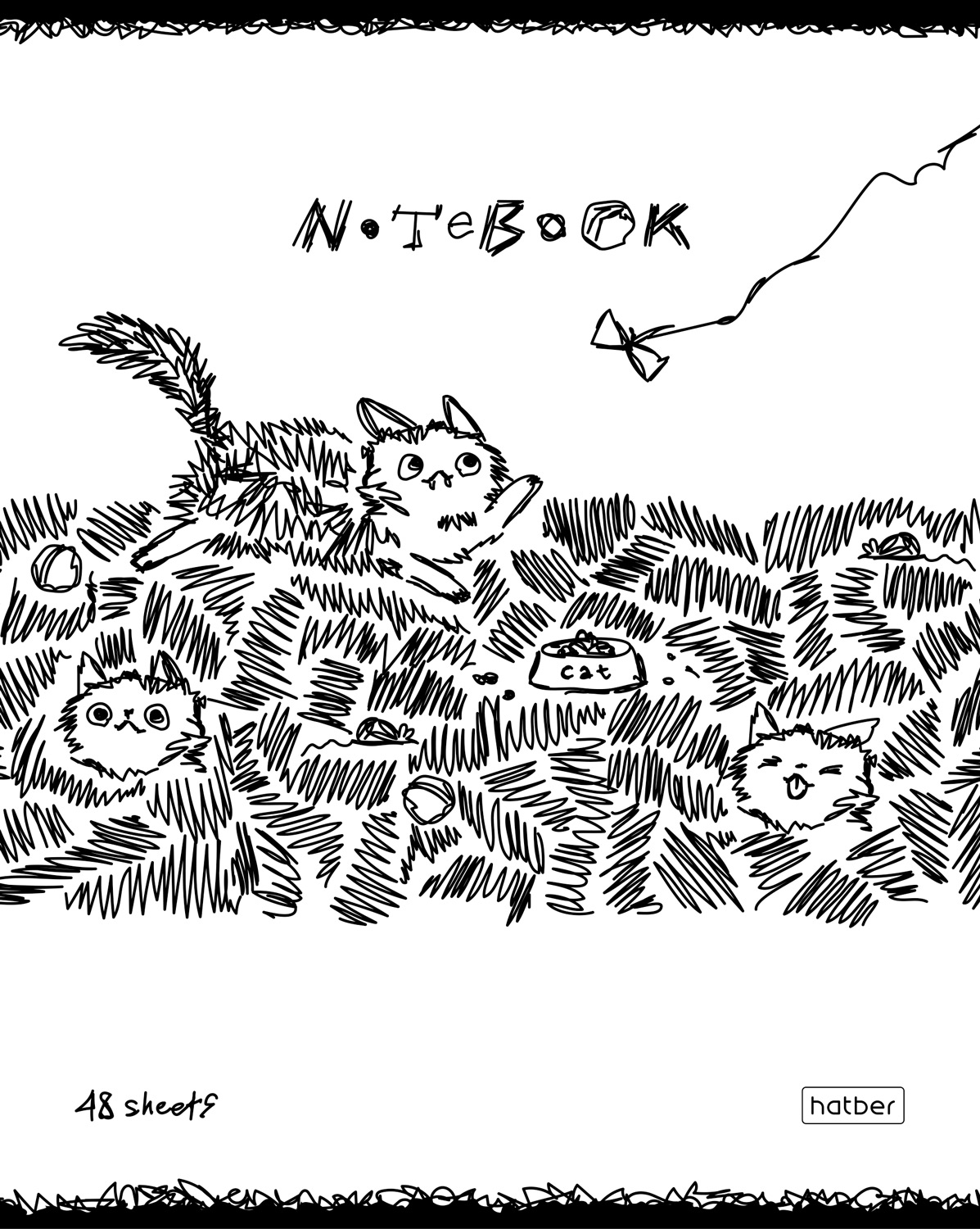 Тетрадь 48л А5ф клетка 60-65г/кв.м Обл. мел.бумага на скобе 5 диз.в блоке скругл.углы серия  -ЛохматыеХвостатые- 