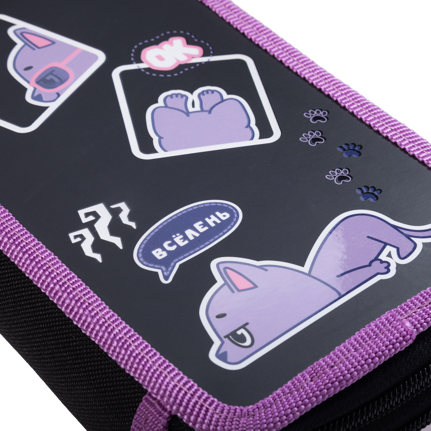 Пенал 190х110мм 2 отделения на молнии мат.ламин. 3D лак- Всё лень- с табл.умножения в индив.упак. 