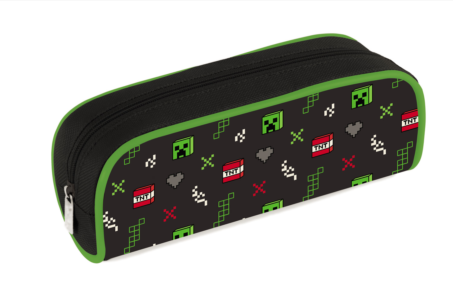 Пенал 210х80х40мм на молнии мягкий -Pixel Boom-  в индив.упак.