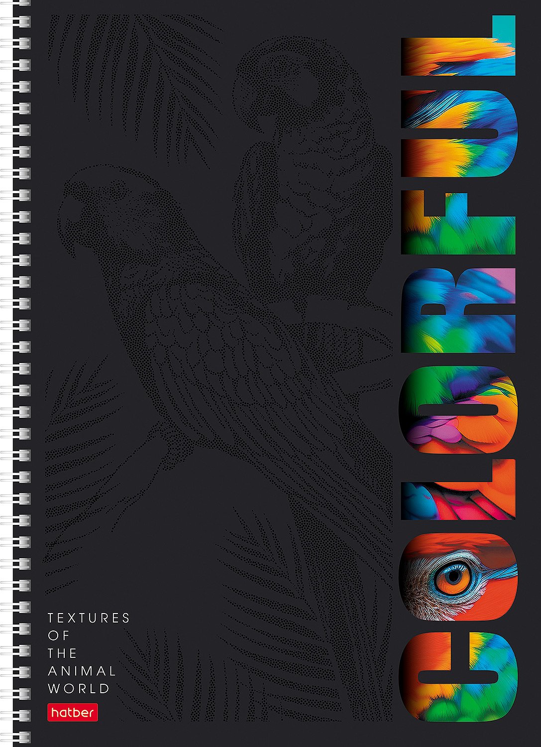 Тетрадь 96л А4ф клетка 60-65г/кв.м перфорация на отрыв  на гребне мат.ламин. 3D лак 4 диз.в блоке серия -Animals print- 