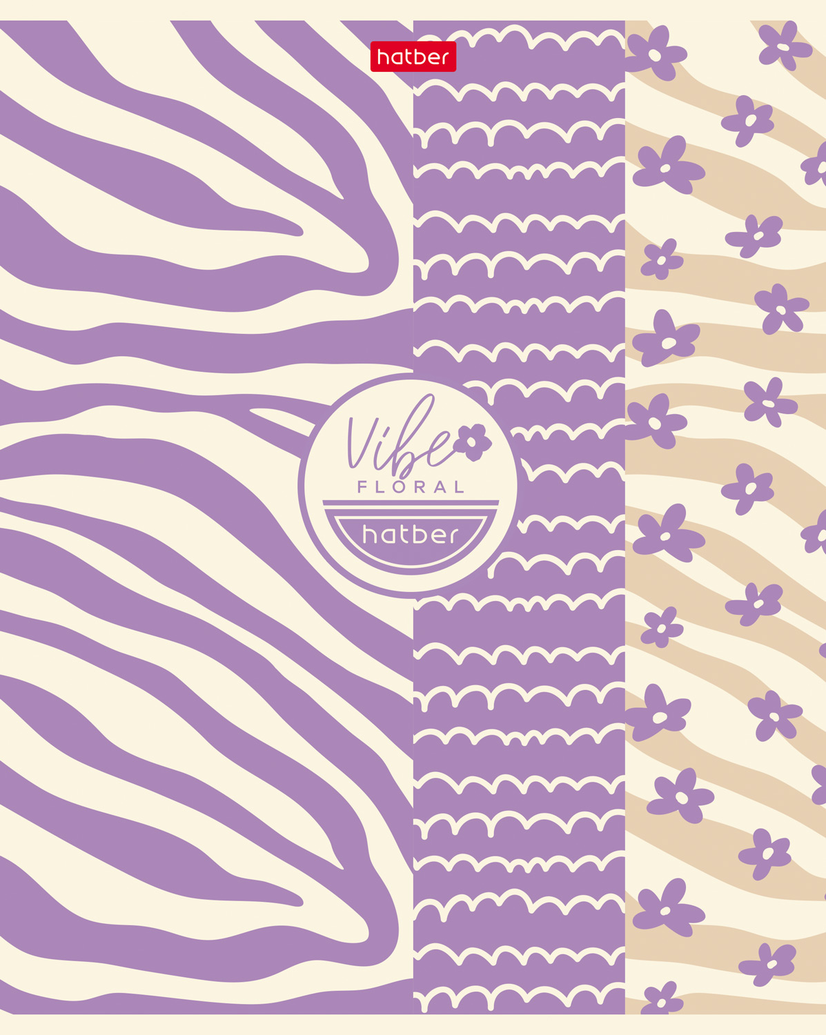 Тетрадь 48л А5ф клетка 60-65г/кв.м на скобе ламинац.SOFT-TOUCH 5 диз.в блоке скругл.углы серия - Floral Vibe-