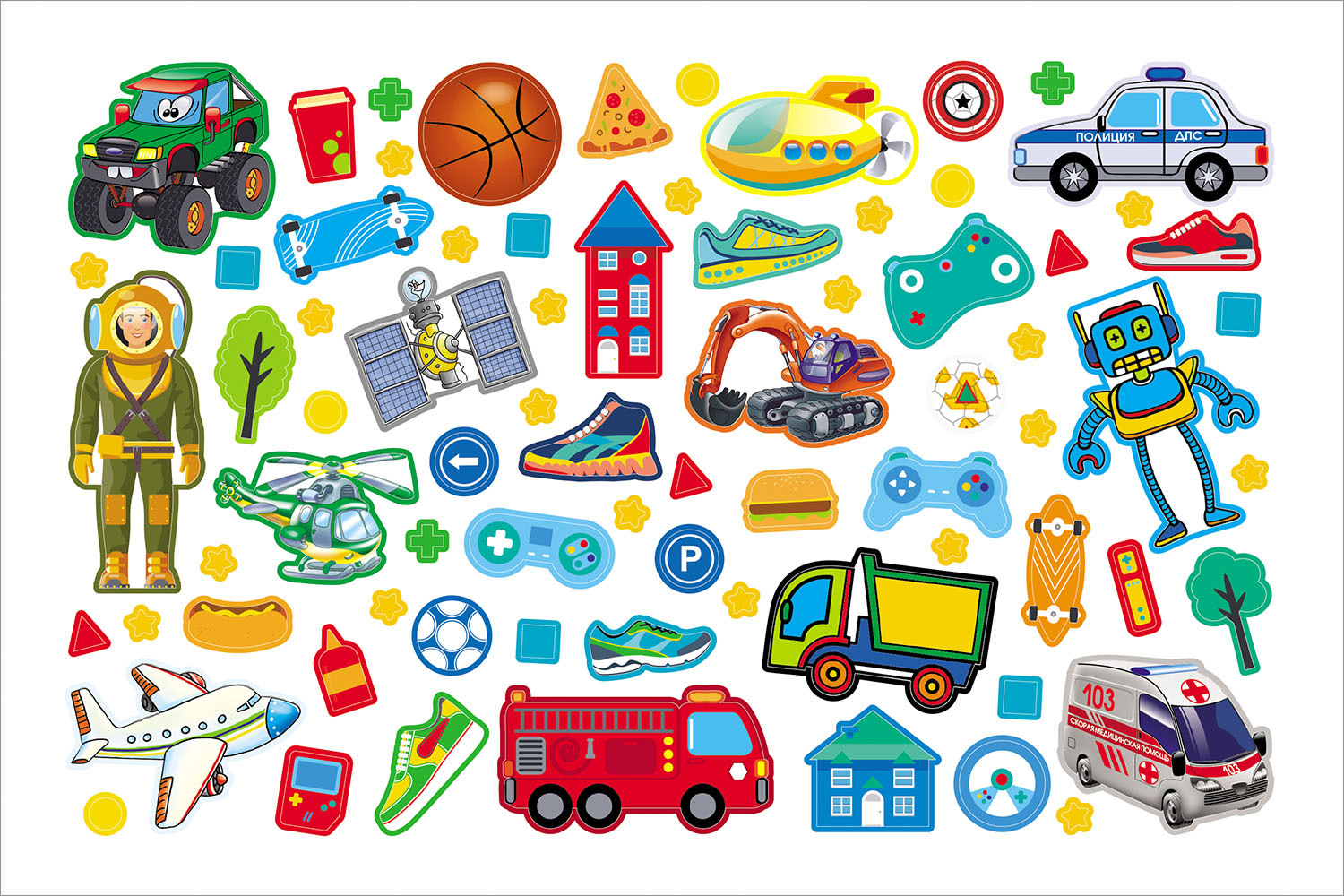 АЛЬБОМ НАКЛЕЕК 4л А5ф на скобе 300 наклеек-В мире мальчиков- 