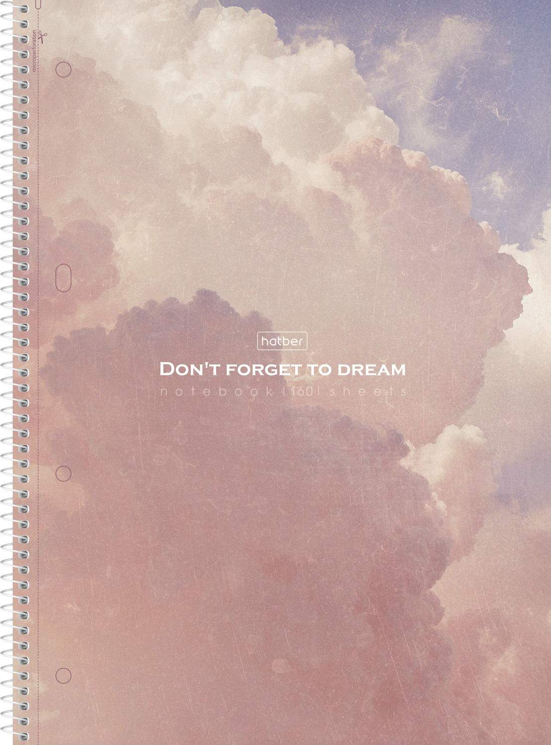 Тетрадь с твердой обложкой 160л А4ф на спирали 4 цв. разделителя Многоуров.перфорация глянц. ламин.-Dream-  в индив.упак.