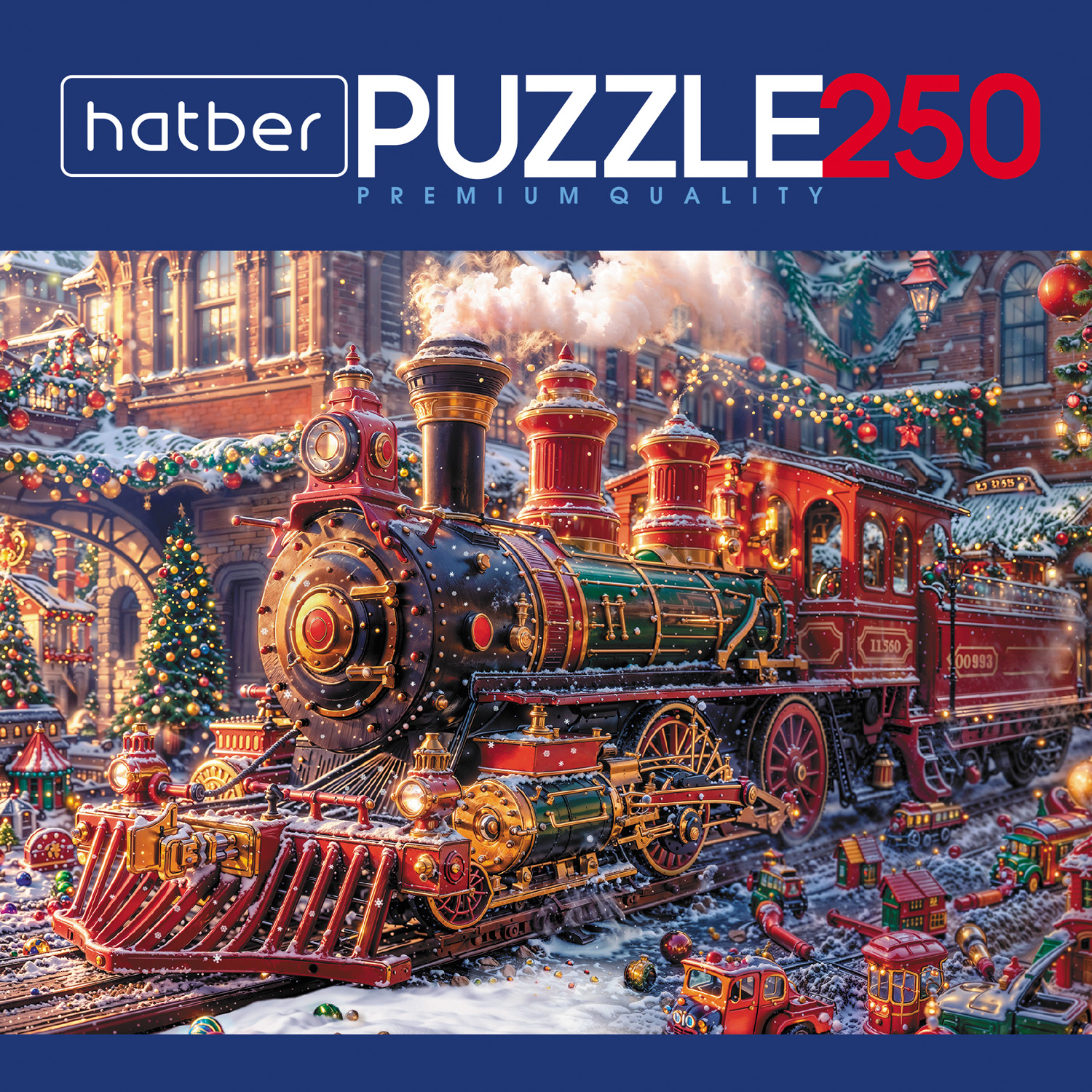 "Premium" ПАЗЛЫ для детей 250 элементов А3ф 400х280мм  -Сказочный паровоз- 