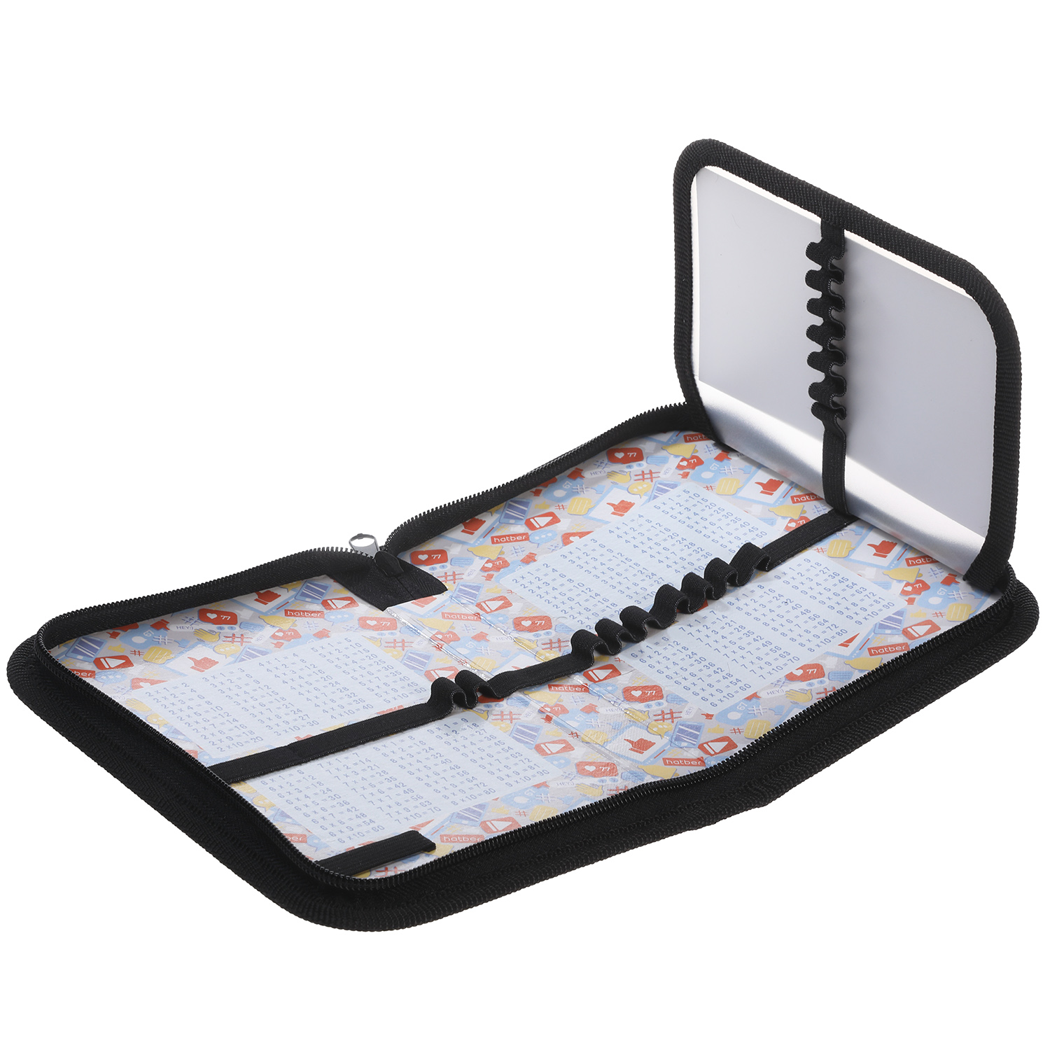 Пенал 190х130мм 1 отделение на молнии с откидной планкой глянц.ламин.тиснение -На скейте- с табл.умножения  в индив.упак.