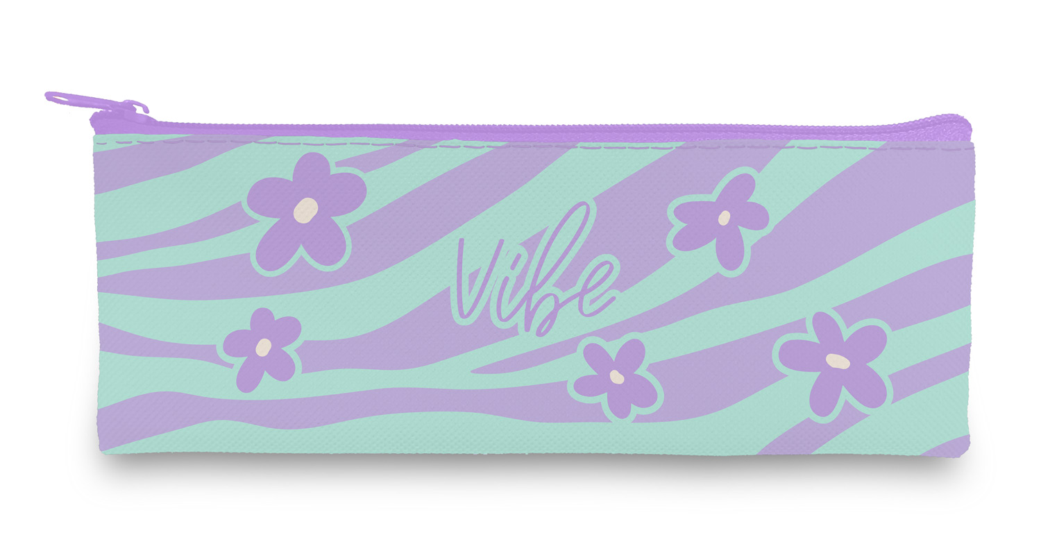 Пенал 195х75 мм на молнии мягкий- Floral Vibe- в индив.упак. 