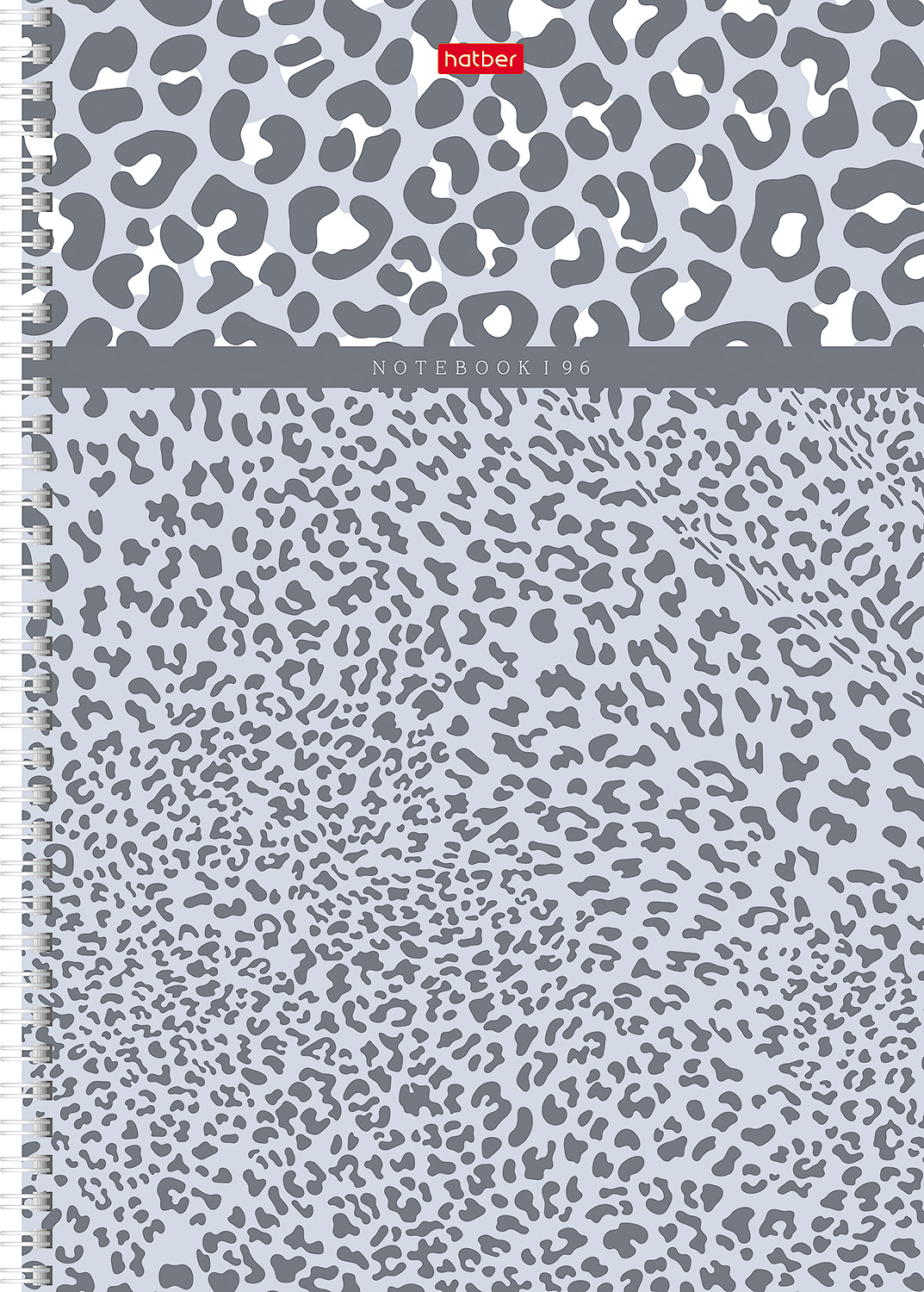 Тетрадь 96л А4ф клетка 60-65г/кв.м перфорация на отрыв  на гребне тиснение 2 диз. в блоке серия -LEO-принт-