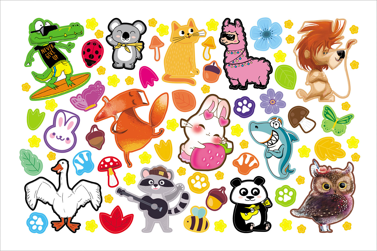 АЛЬБОМ НАКЛЕЕК 8л А5ф на скобе 600 наклеек-Милые и забавные- 