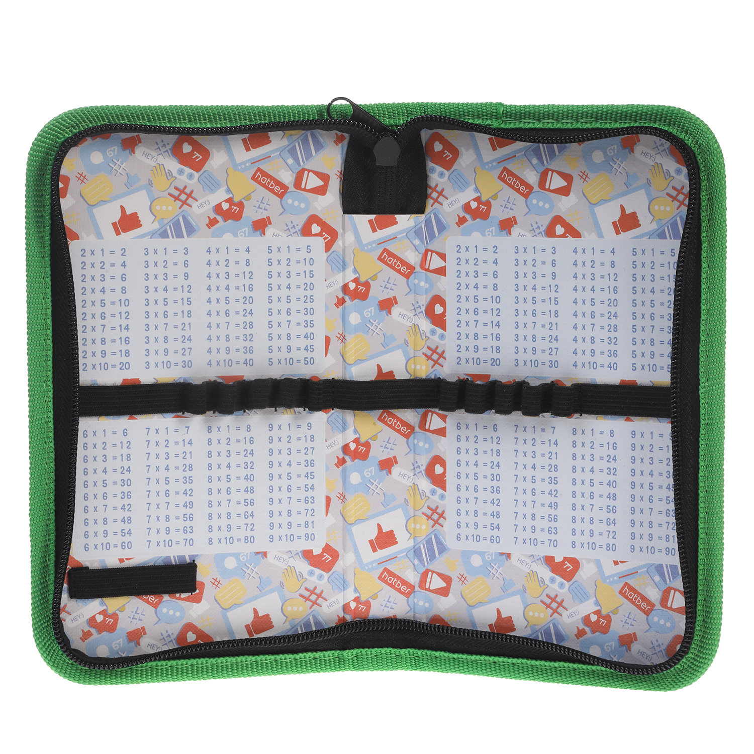 Пенал 190х115мм 1 отделение на молнии глянц.ламин.тиснение -LETS GO PLAY- с табл.умножения  в индив.упак.