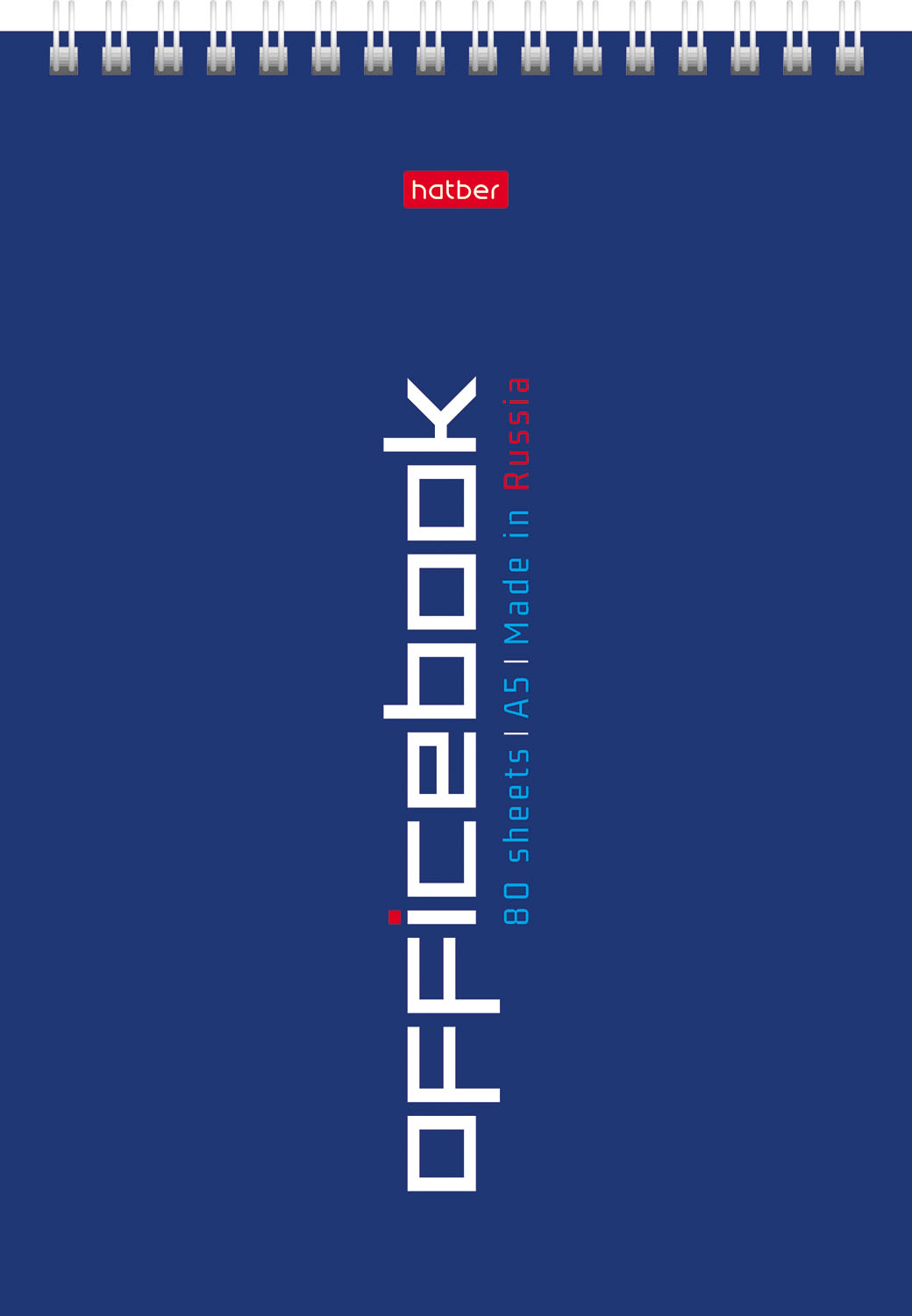 Блокнот 80л А5ф клетка 60-65г/кв.м Обл. мел.картон УФ-лак жесткая подложка на гребне серия -Office Book- 