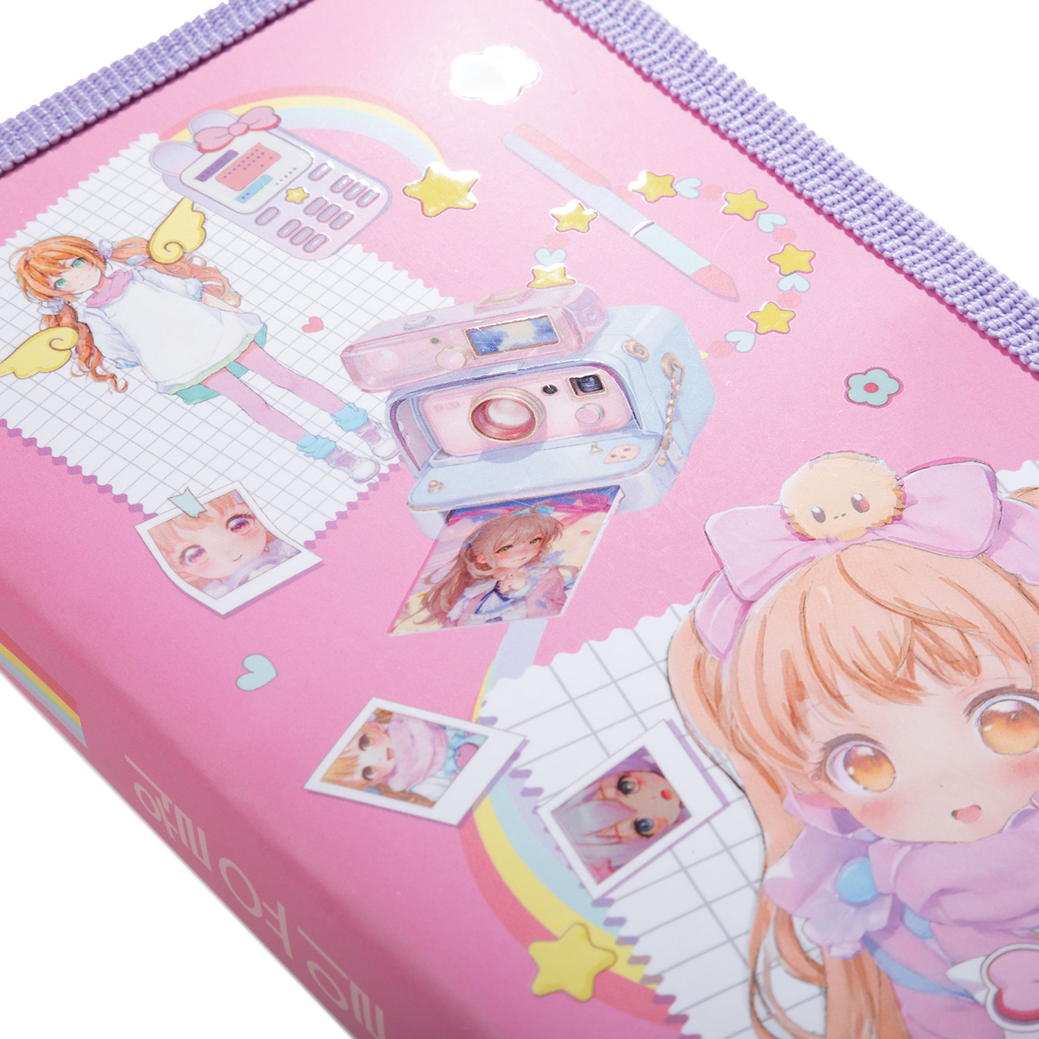 Пенал 190х115мм 1 отделение на молнии мат.ламин. 3D лак-Милашки_аниме- с табл.умножения  в индив.упак.