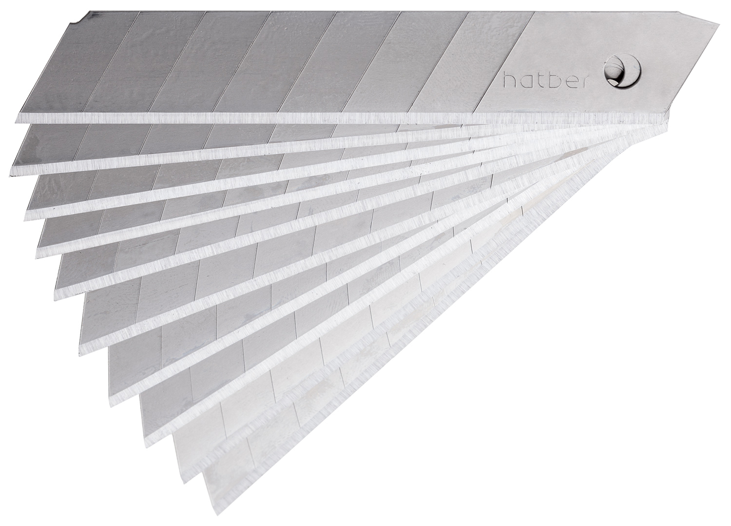 Лезвия для канцеляр. ножей Hatber 18мм 10 шт в пластик.боксе с европодвесом