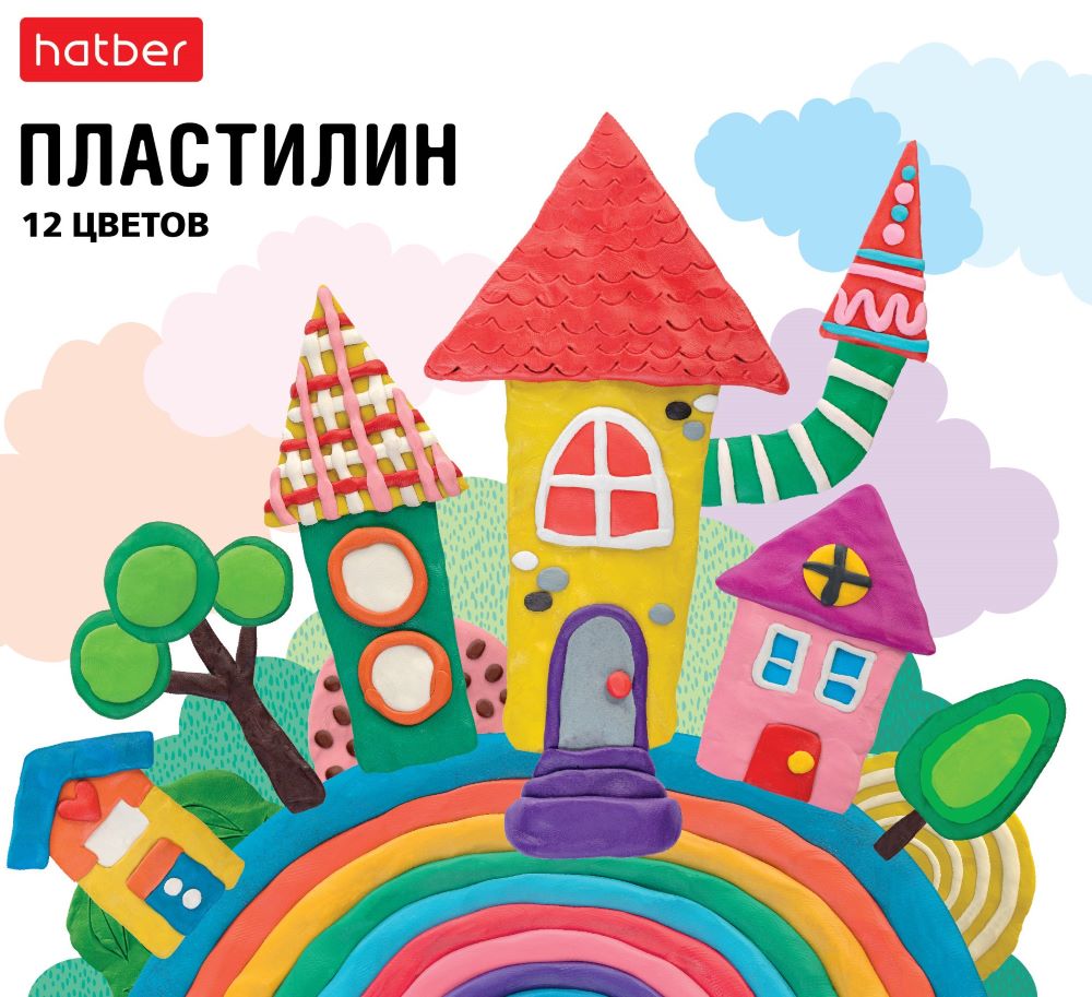 Пластилин 12 цв. 180г со стеком -Пластилиниум-