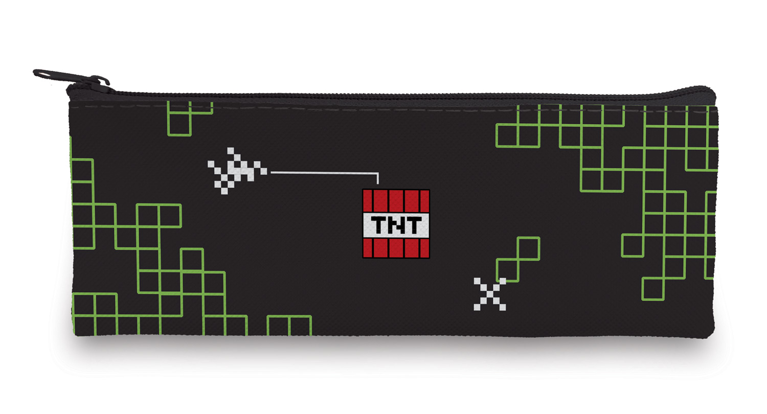 Пенал 195х75 мм на молнии мягкий -Pixel Boom- в индив.упак. 