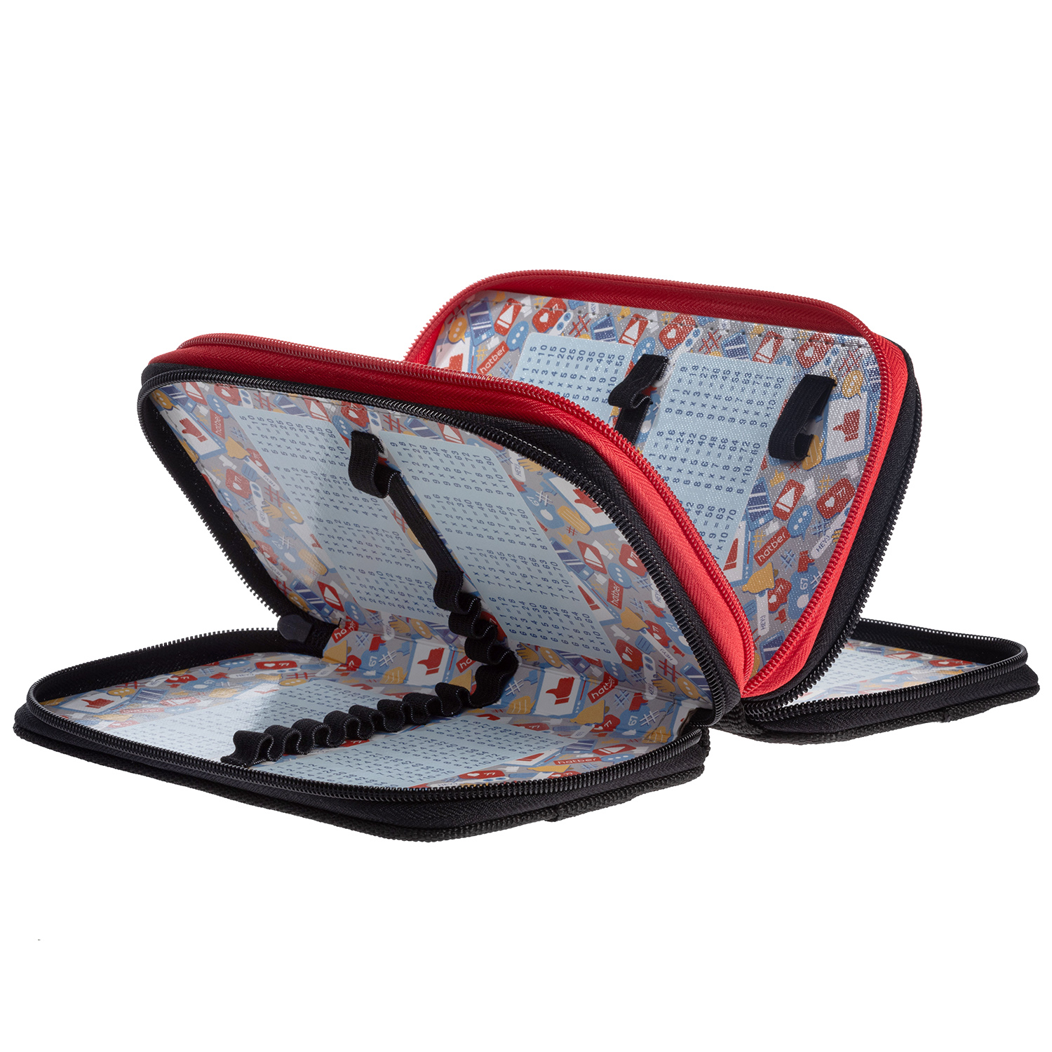 Пенал 190х110мм 3 отделения на молнии глянц. ламин. -Самый быстрый- с табл.умножения  в индив.упак.