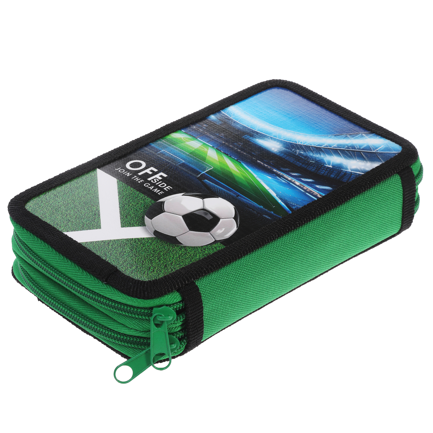 Пенал 190х110мм 2 отделения на молнии глянц.ламин.тиснение -Офсайд- с табл.умножения в индив.упак. 