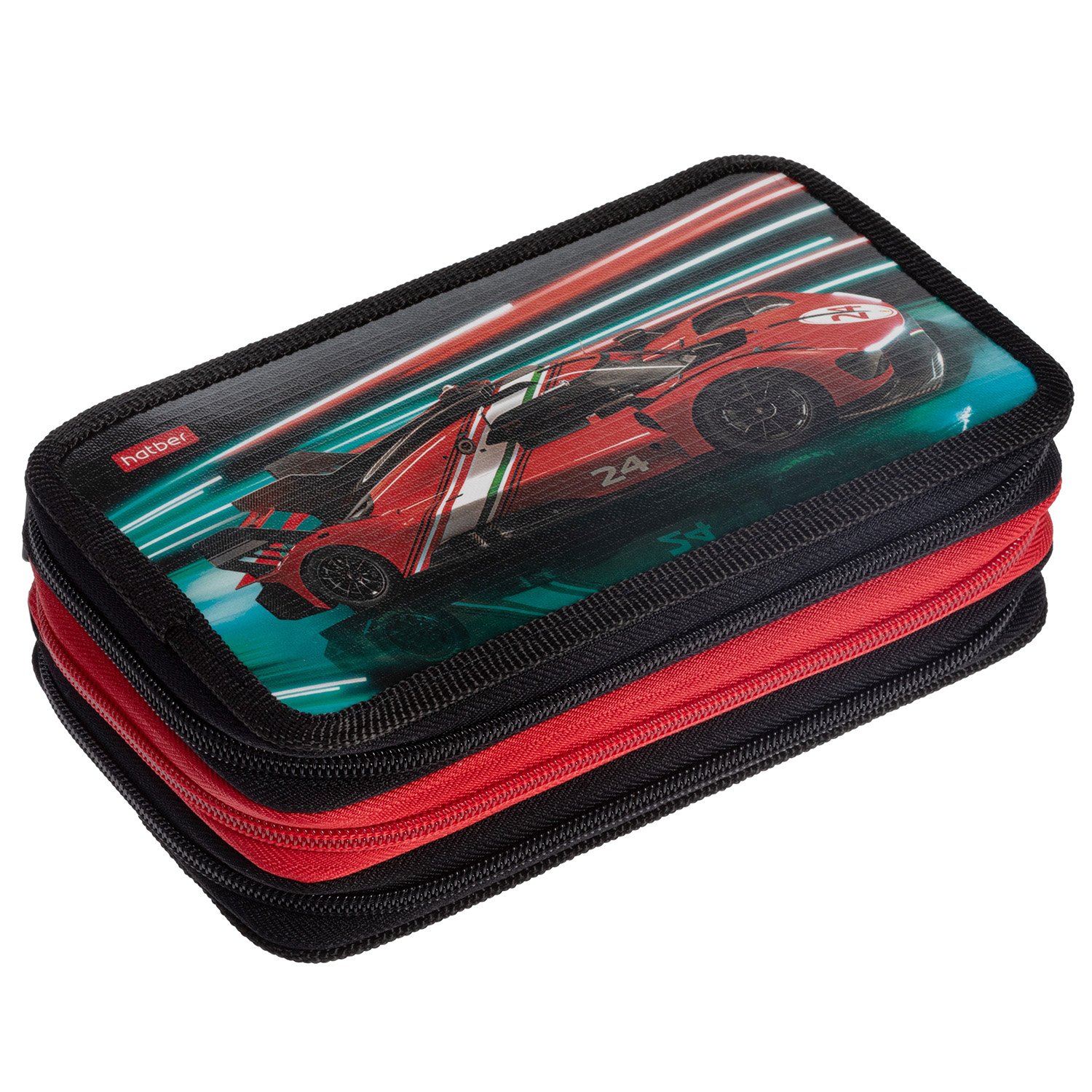 Пенал 190х110мм 3 отделения на молнии глянц. ламин. -Самый быстрый- с табл.умножения  в индив.упак.