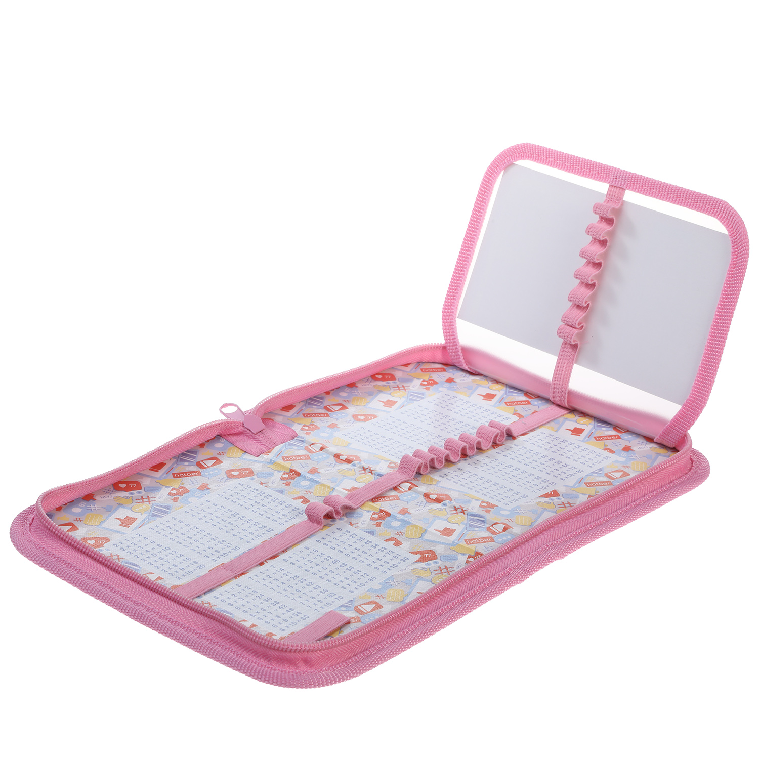 Пенал 190х130мм 1 отделение на молнии с откидной планкой глянц.ламин.тиснение -Нежные моменты- с табл.умножения  в индив.упак.