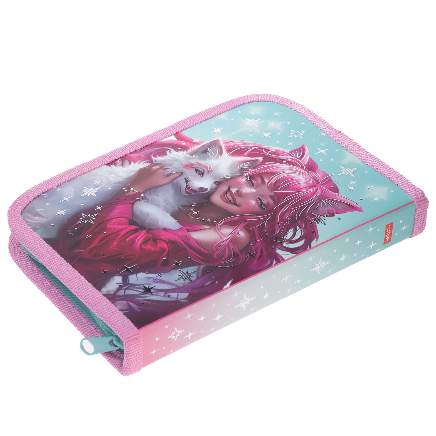 Пенал 190х130мм 1 отделение на молнии мат.ламин. 3D фольга-Милый друг- с табл.умножения  в индив.упак.