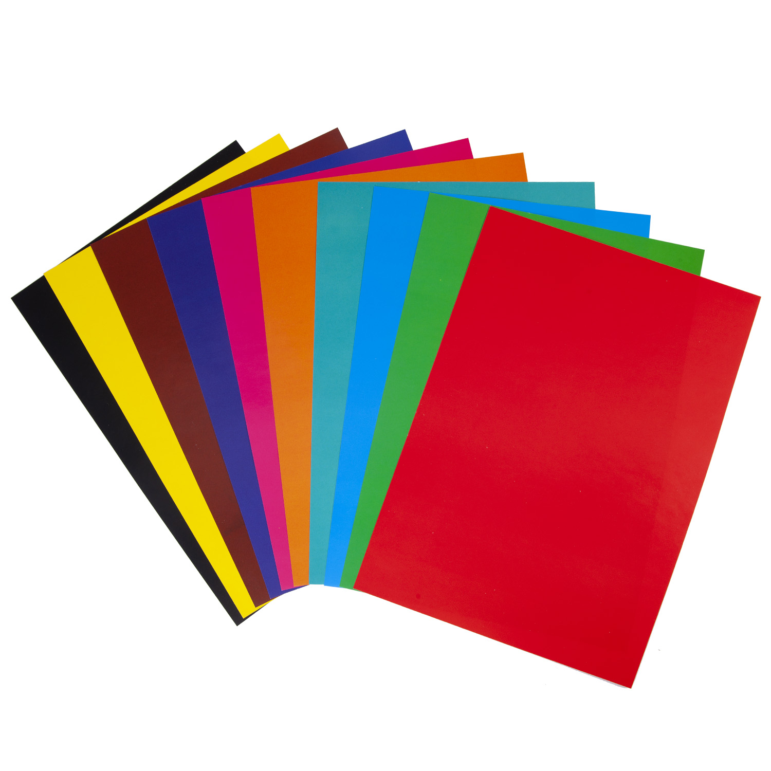 Набор картона цветной Мелованный Двухсторонний 10л 10 цв. А4ф-Цветные домики- в пакете с европодвесом 