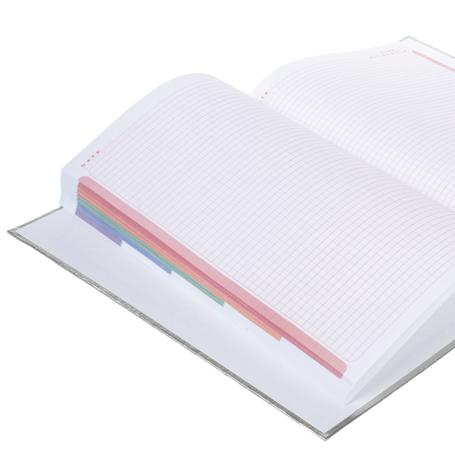 Бизнес-блокнот 80л А4ф 210х290мм 5-цв. блок клетка тв.переплет тиснение Обл. Бумвинил METALLIC Серебро