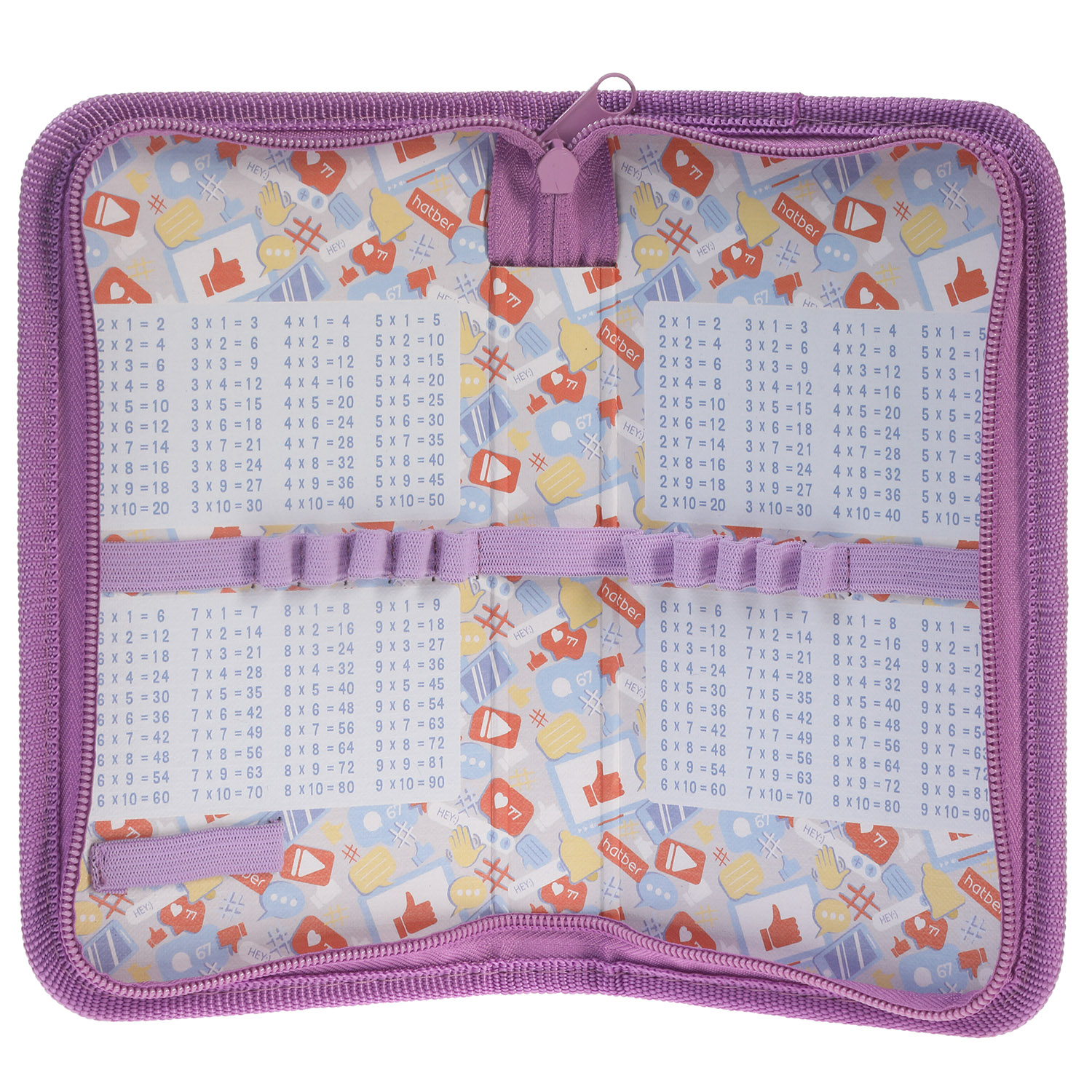 Пенал 190х115мм 1 отделение на молнии глянц.ламин.тиснение-Приключения в городе- с табл.умножения  в индив.упак.