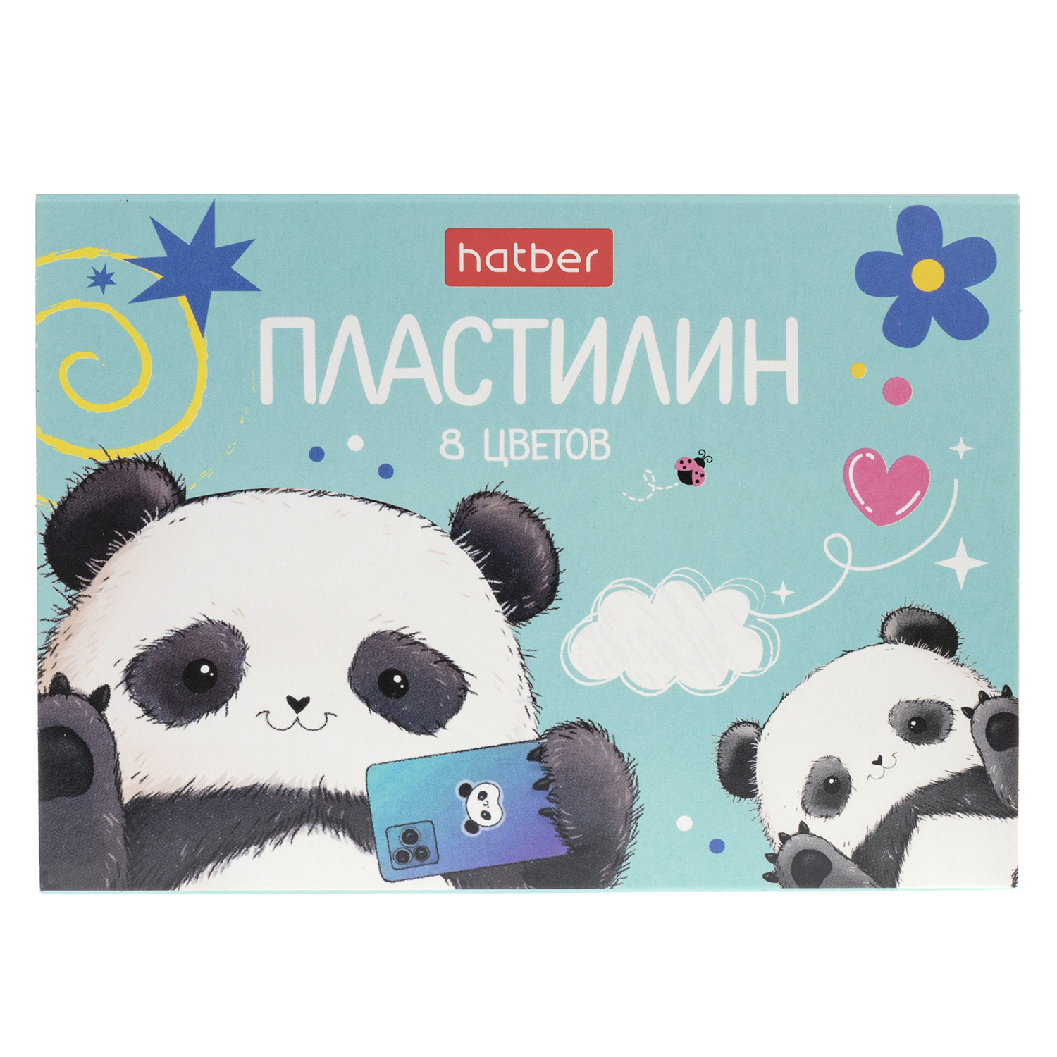 Пластилин 8 цв. 120гр со стеком -Плюшевые панды-