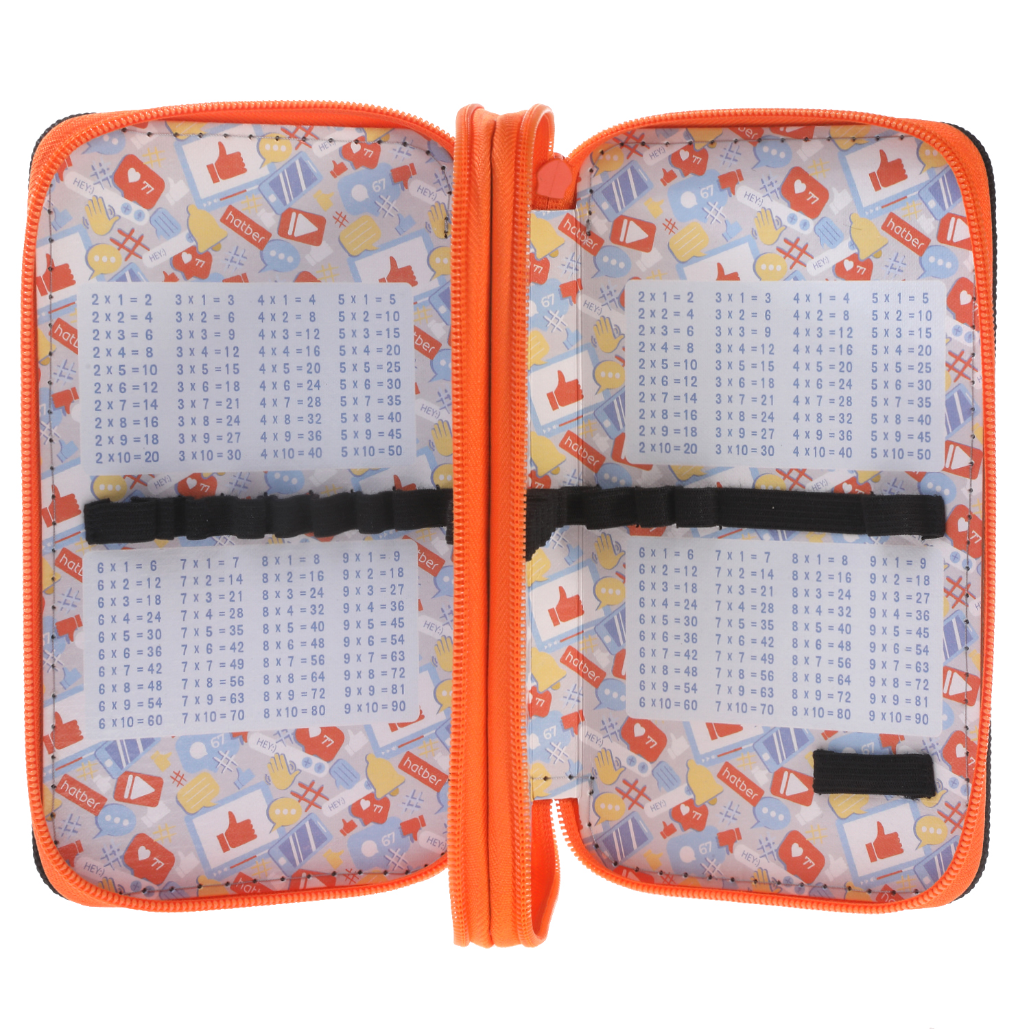 Пенал 190х110мм 2 отделения на молнии глянц.ламин.тиснение-Sport car- с табл.умножения в индив.упак. 