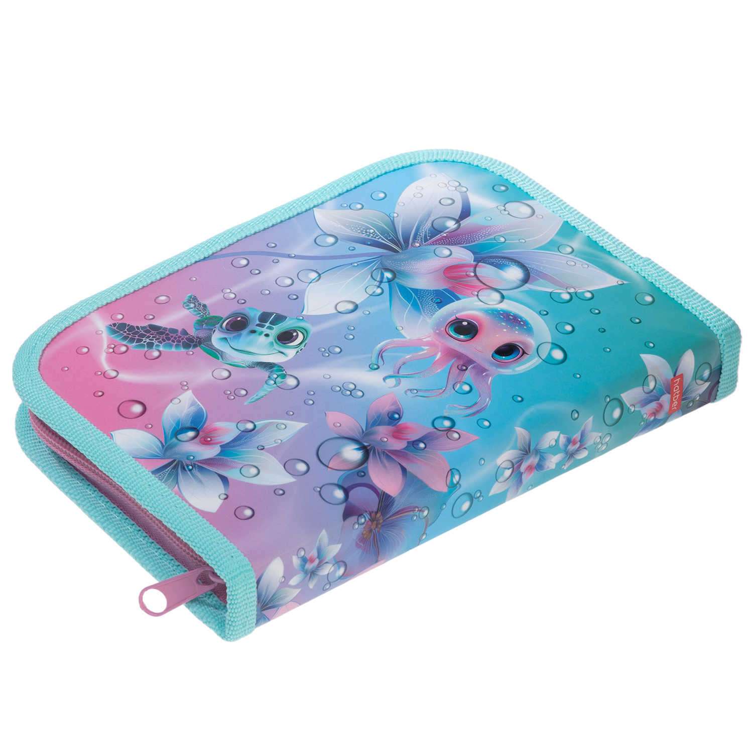 Пенал 190х130мм 1 отделение на молнии с откидной планкой мат.ламин. 3D лак-Аквалайф- с табл.умножения  в индив.упак.