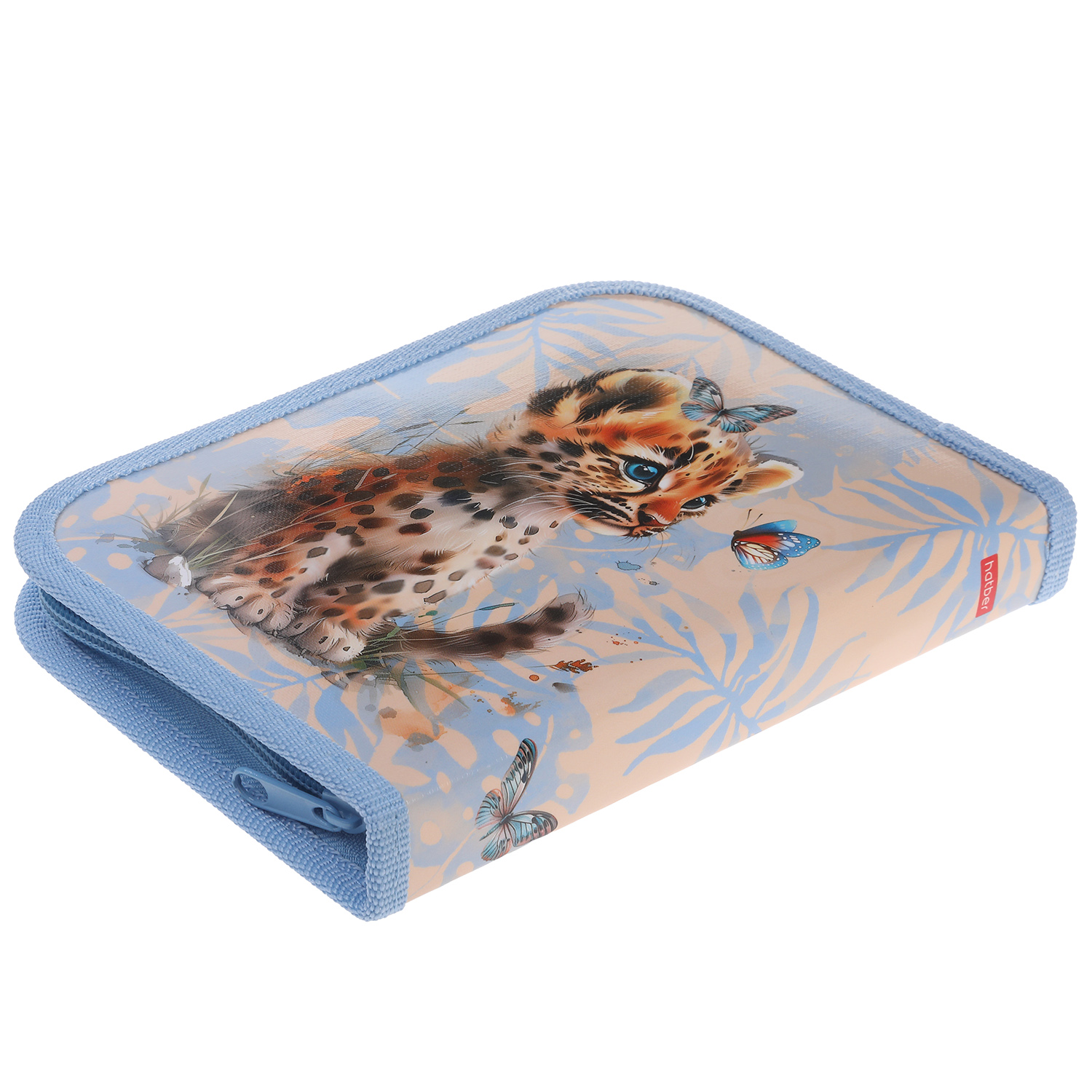 Пенал 190х130мм 1 отделение на молнии глянц.ламин.тиснение -Приключения Лео- с табл.умножения в индив.упак. 