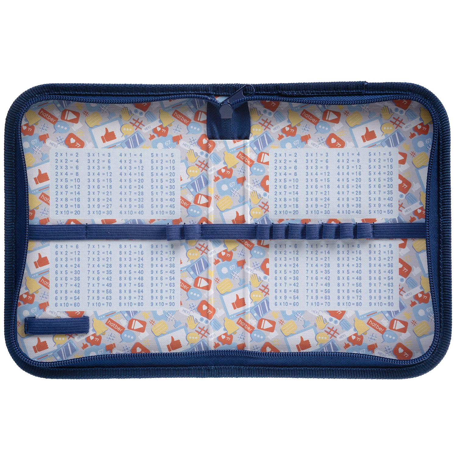 Пенал 190х130мм 1 отделение на молнии мат.ламин. 3D фольга -Дух и доблесть- с табл.умножения  в индив.упак.