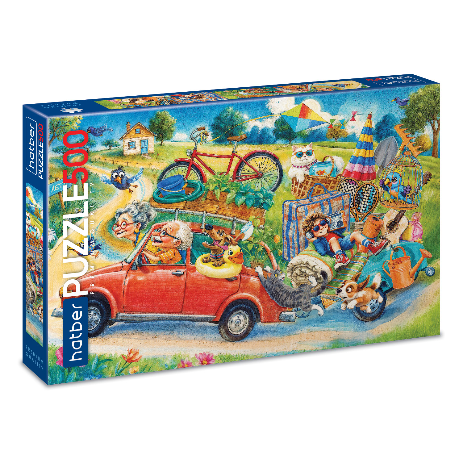 "Premium" ПАЗЛЫ для детей 500 элементов А2ф 480х330мм -Ура! На дачу!-