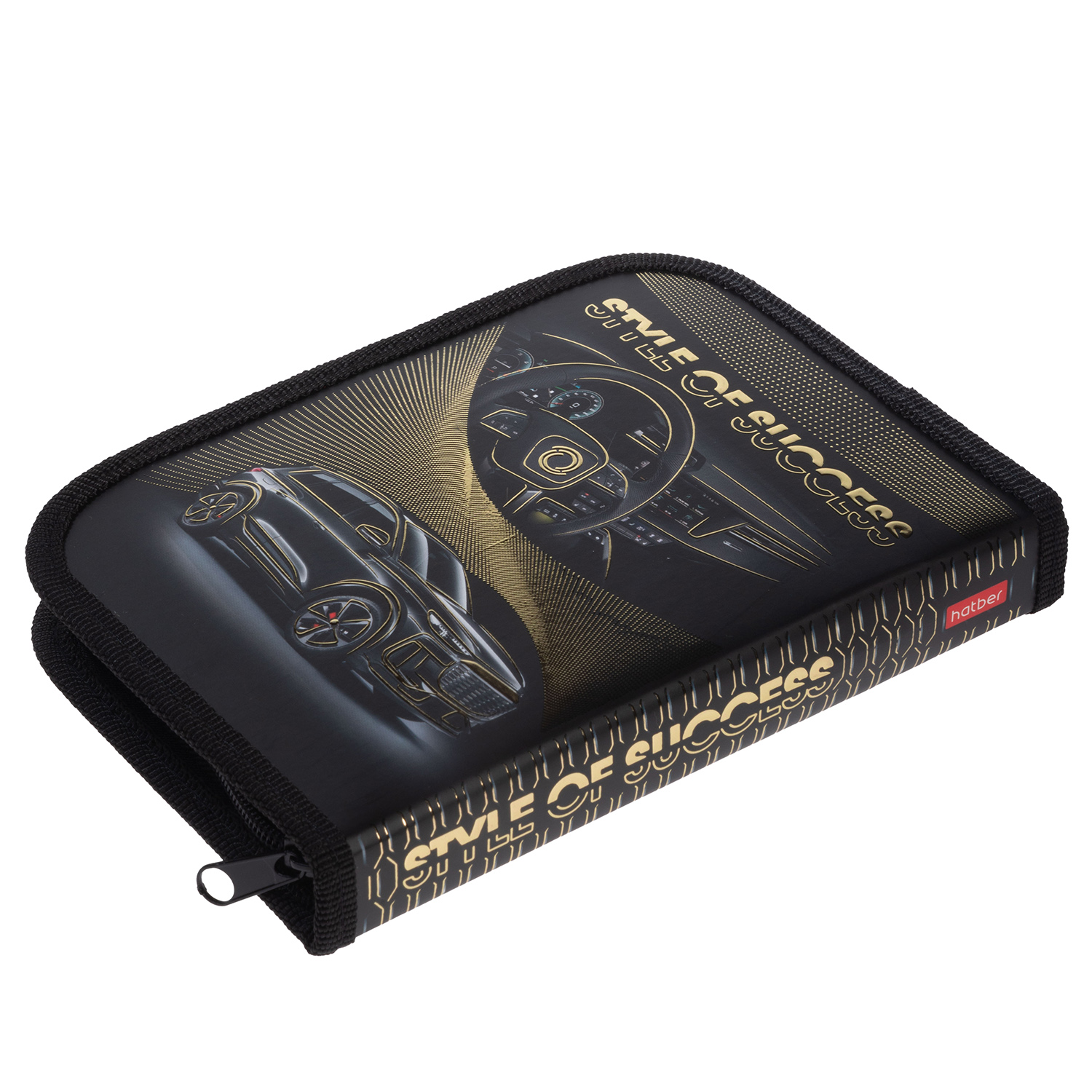 Пенал 190х130мм 1 отделение на молнии с откидной планкой мат.ламин. 3D фольга-Роскошь и стиль- с табл.умножения  в индив.упак.