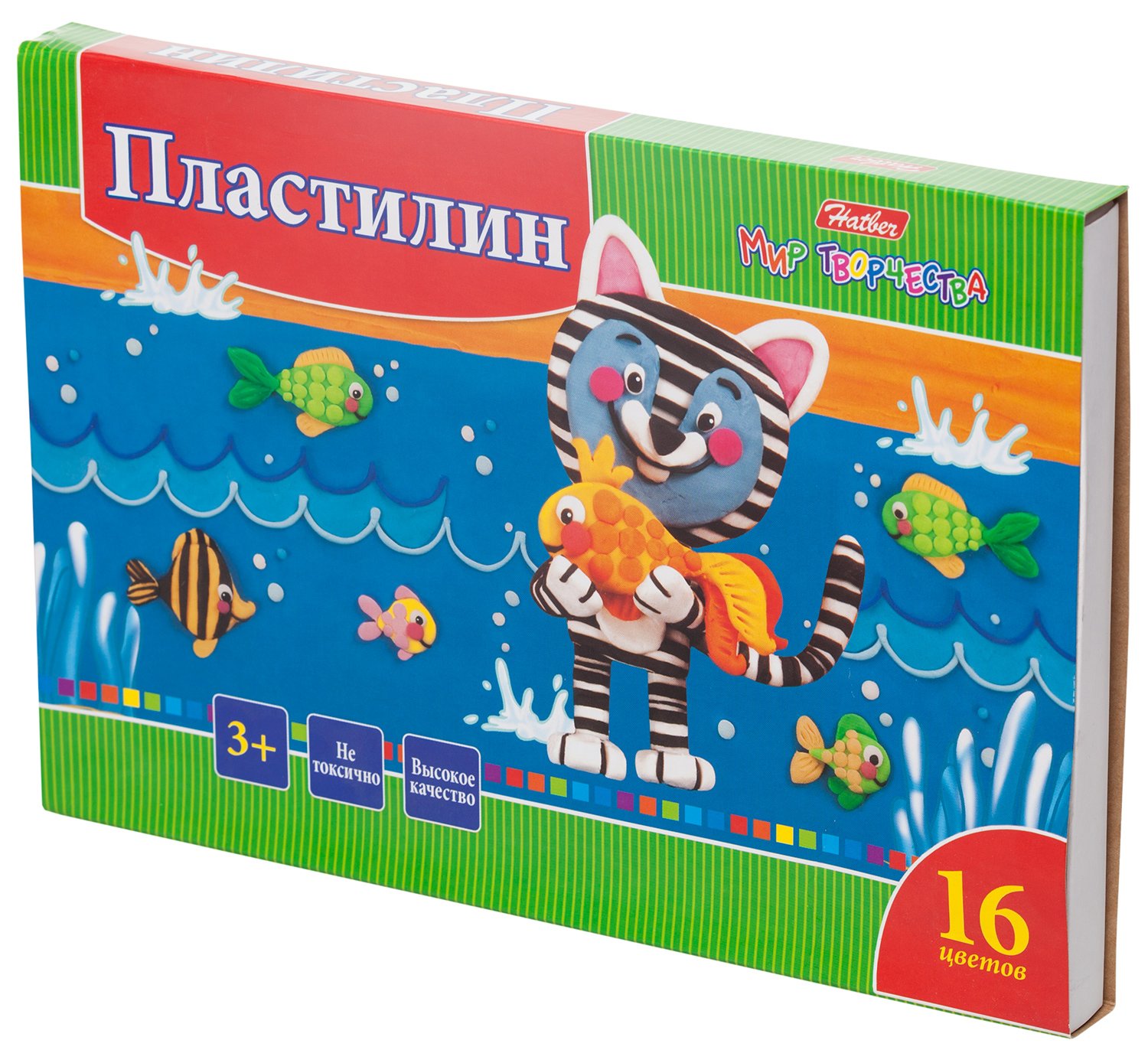 Пластилин 16 цв. 320гр со стеком -Ушастики-