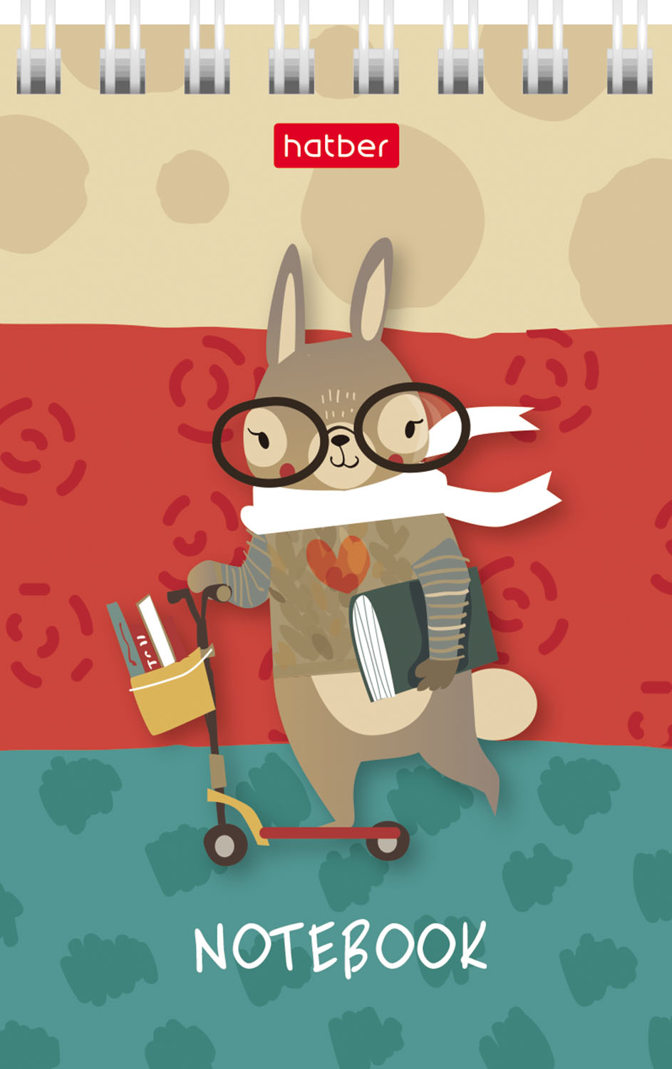 Блокнот 40л А7ф клетка на гребне КОМПЛЕКТ-Ассорти- в картонной Дисплей-витрине