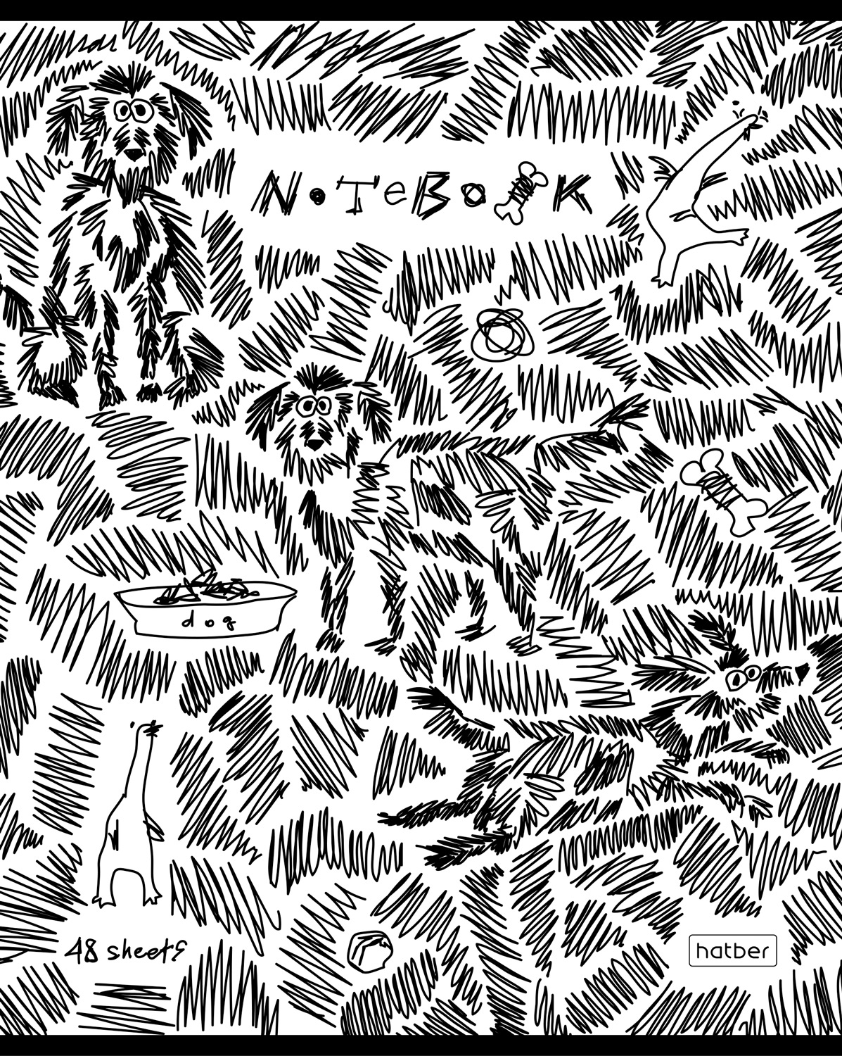Тетрадь 48л А5ф клетка 60-65г/кв.м Обл. мел.бумага на скобе 5 диз.в блоке скругл.углы серия  -ЛохматыеХвостатые- 