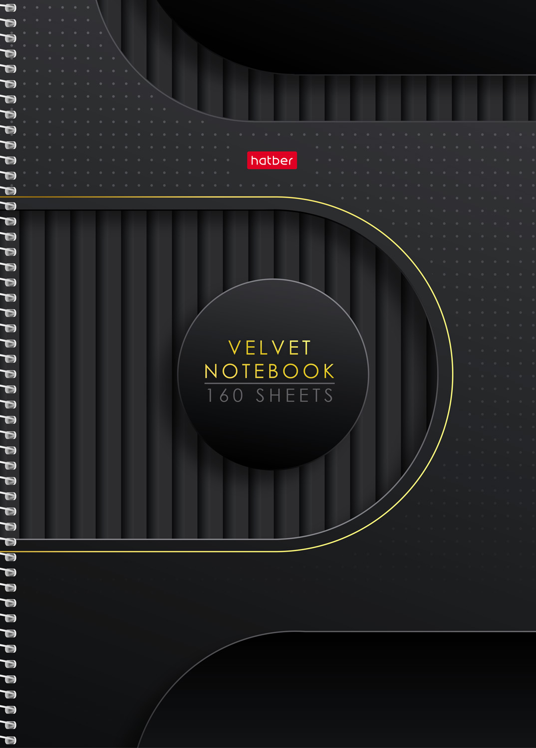 Тетрадь с твердой обложкой 160л А4ф Многоуров.перфорация клетка глянц. ламин. на спирали-Velvet style_black-