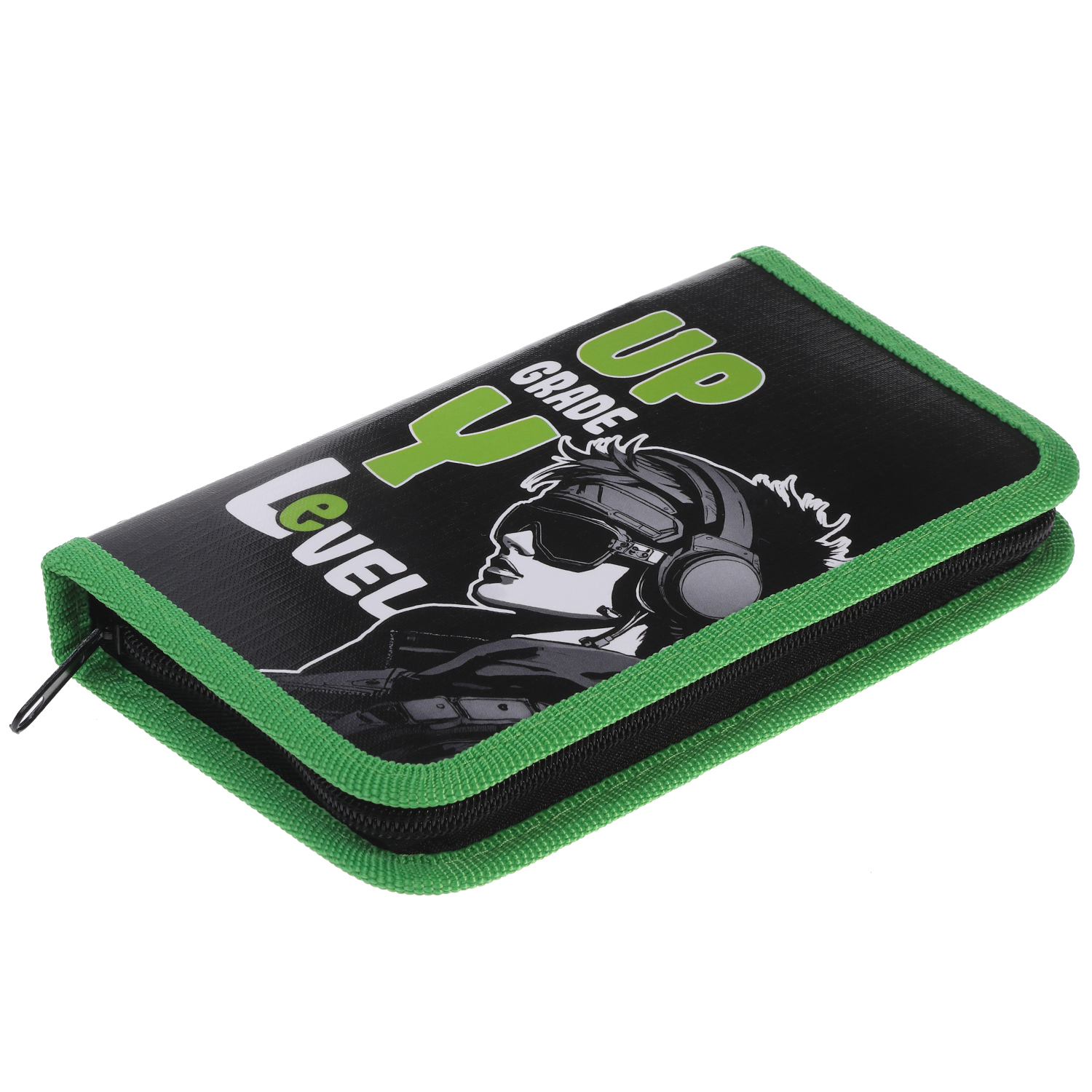 Пенал 190х115мм 1 отделение на молнии глянц.ламин.тиснение -LETS GO PLAY- с табл.умножения  в индив.упак.